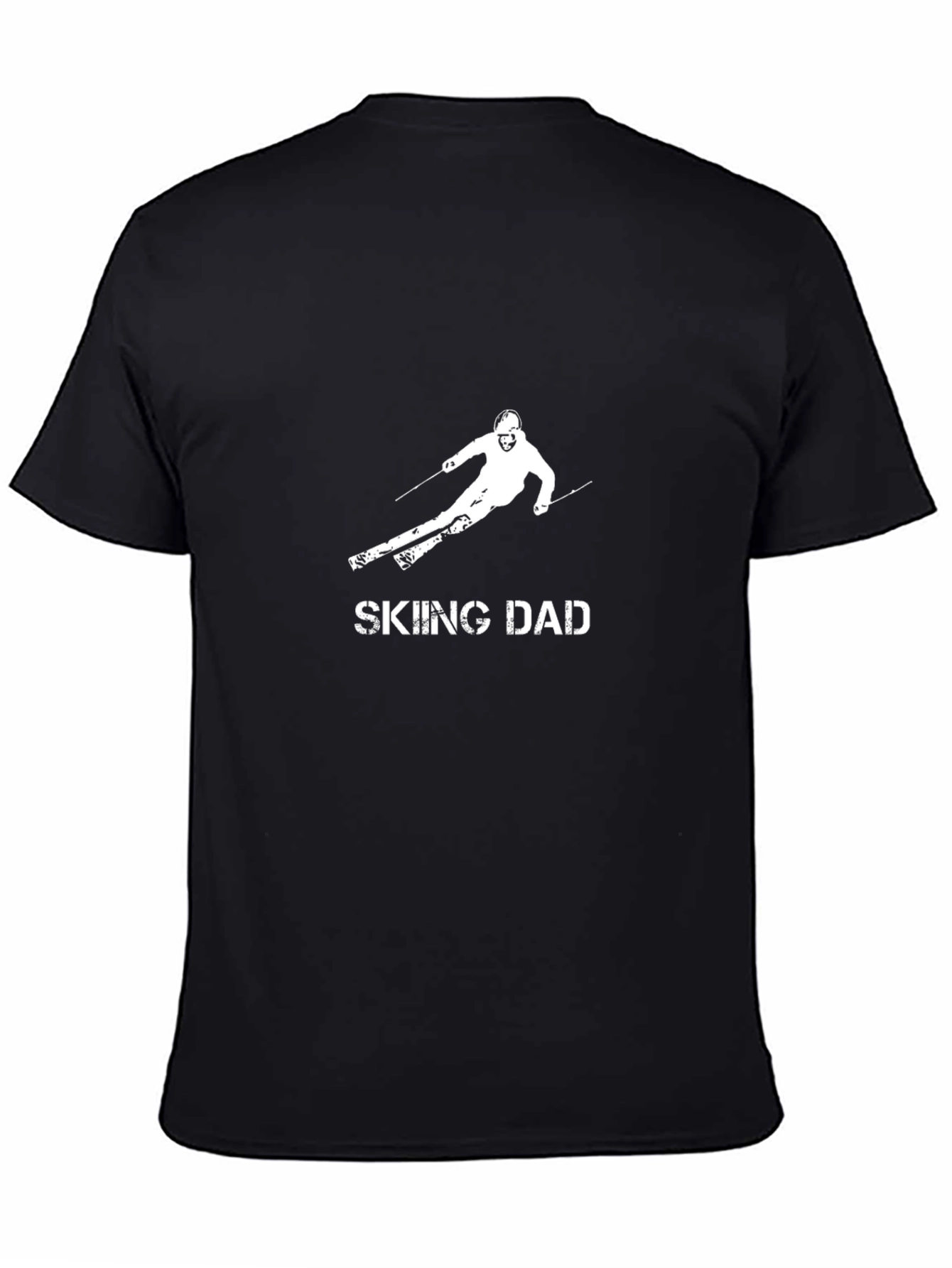 Skiing Dad Graphic Tee - Black Cotton T-Shirt