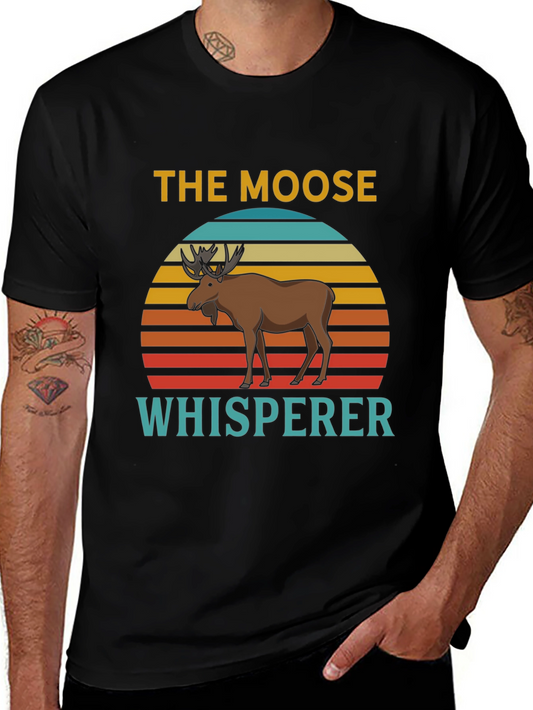 Moose Whisperer Graphic Tee - Retro Style