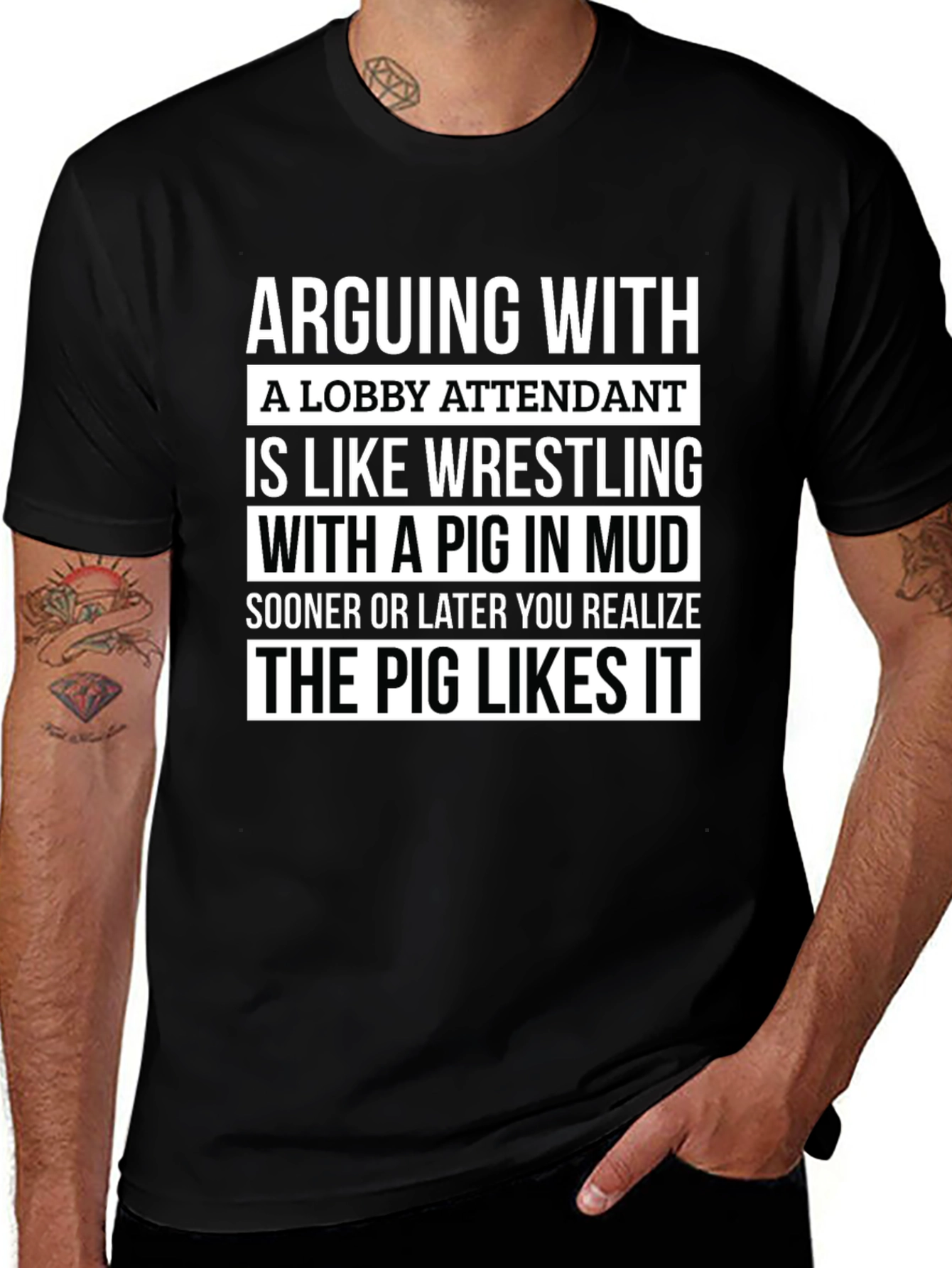 Arguing With A Lobby Attendant Funny T-Shirt