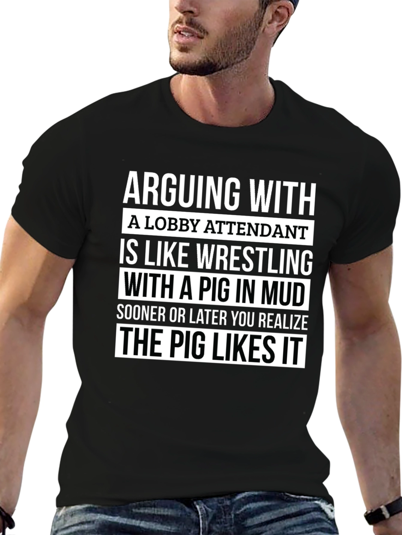 Arguing With A Lobby Attendant Funny T-Shirt