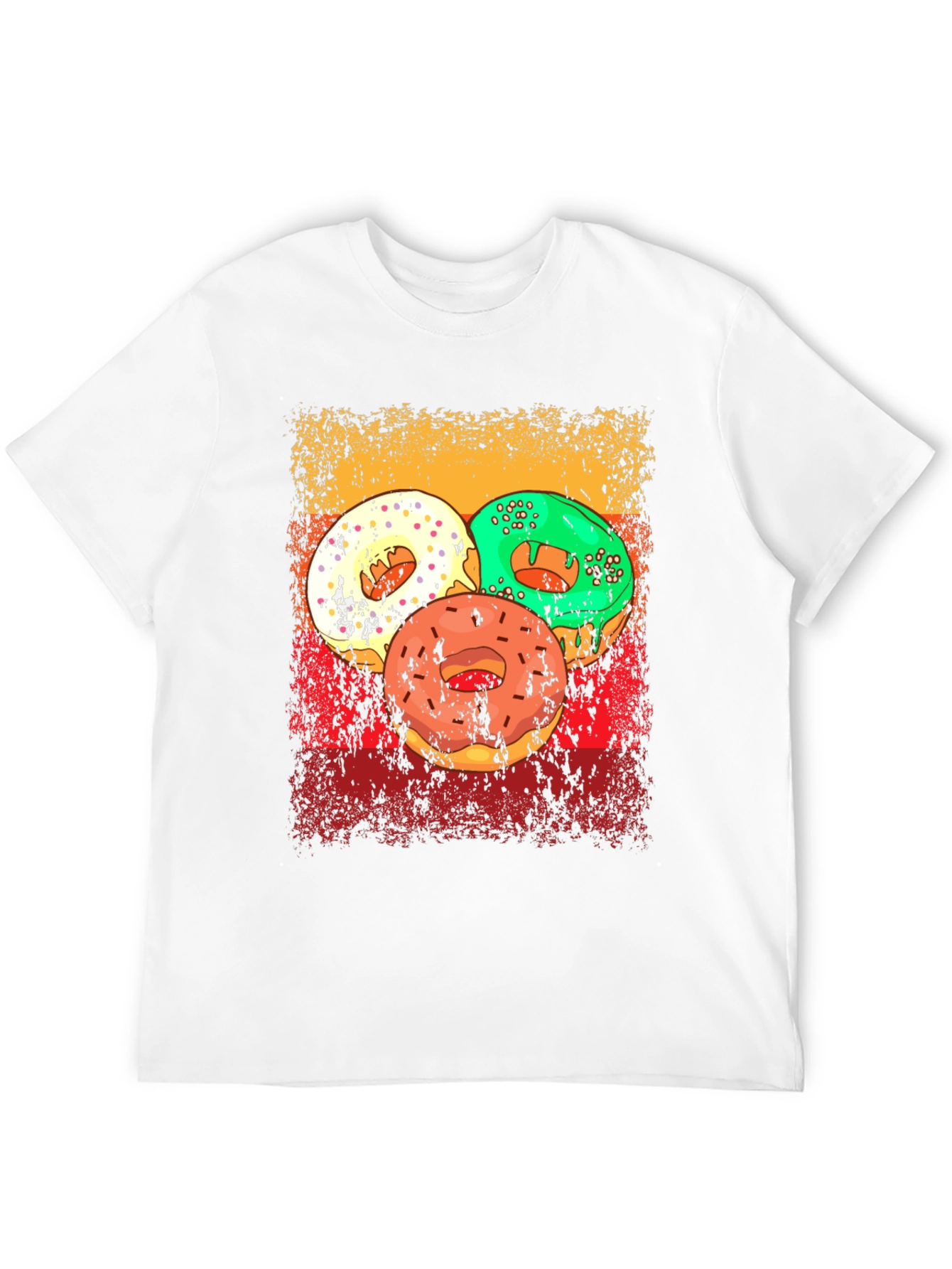 Retro Donut Graphic Tee - Unisex Casual Black T-Shirt