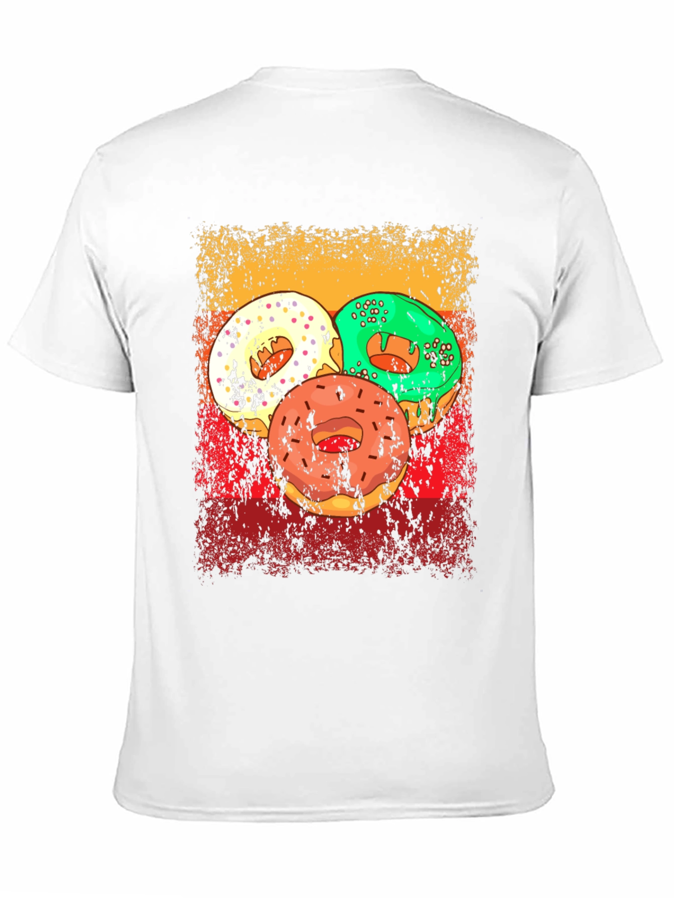 Retro Donut Graphic Tee - Unisex Casual Black T-Shirt