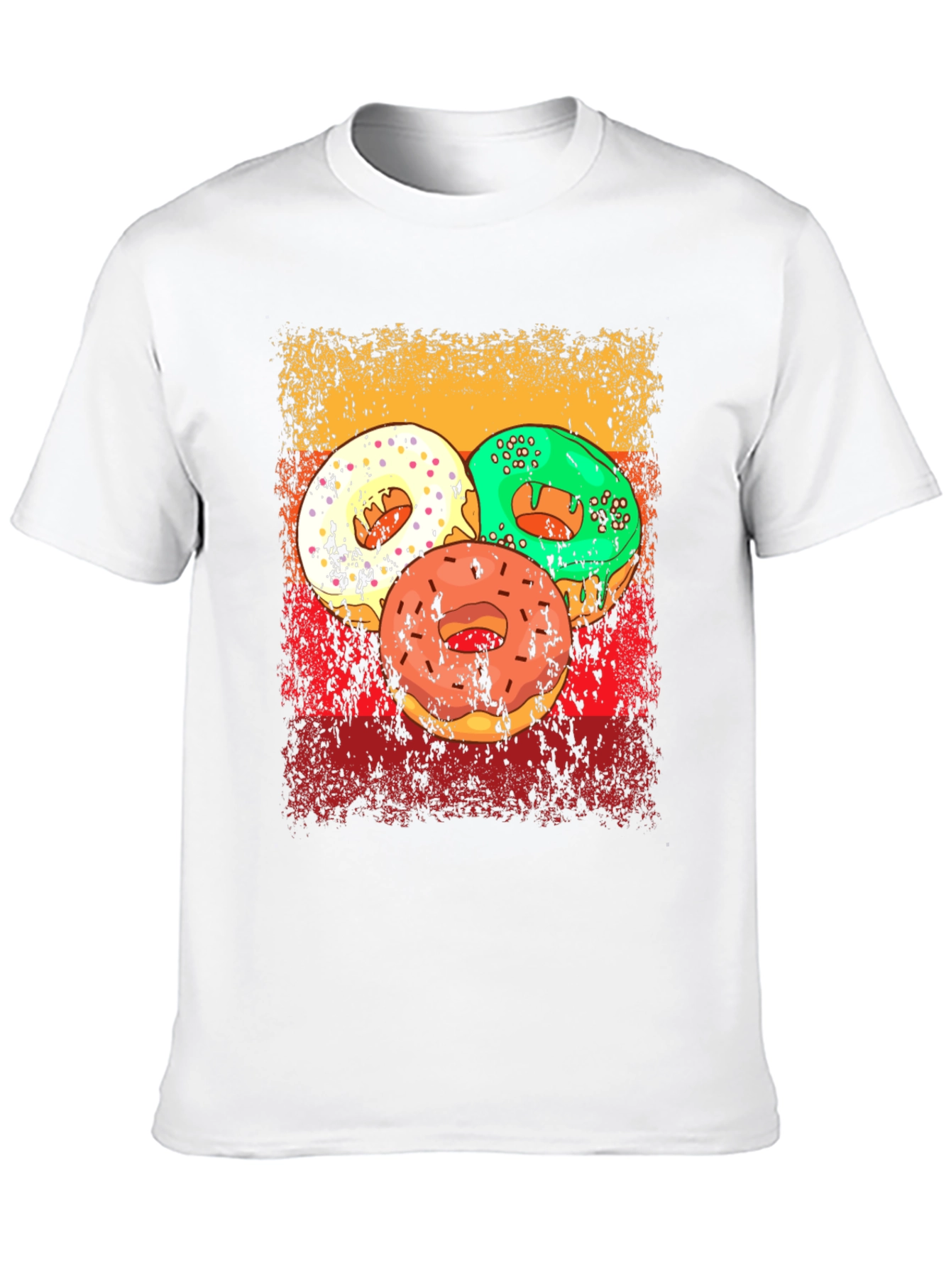 Retro Donut Graphic Tee - Unisex Casual Black T-Shirt