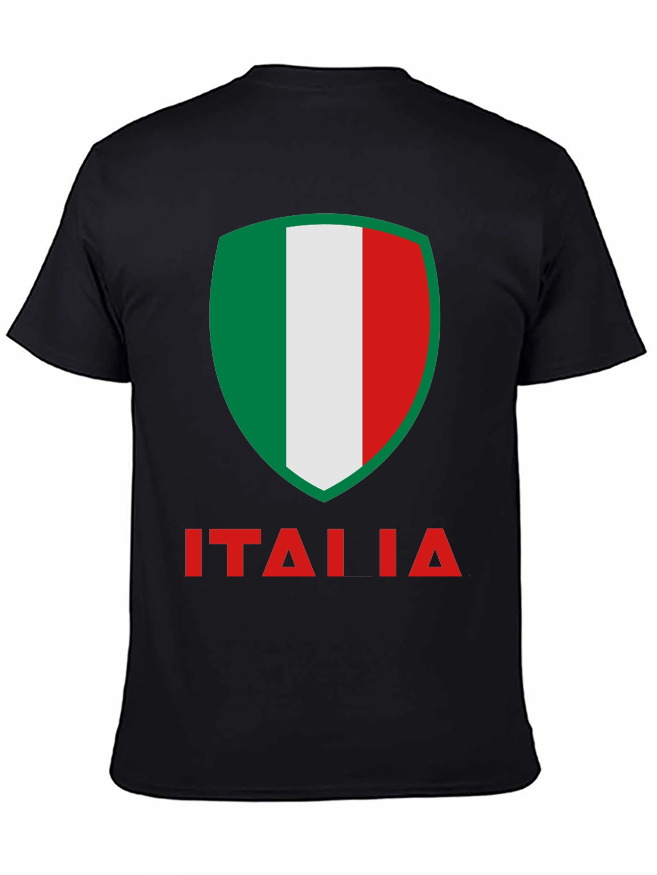 Italia Flag Shield Graphic T-Shirt - Black