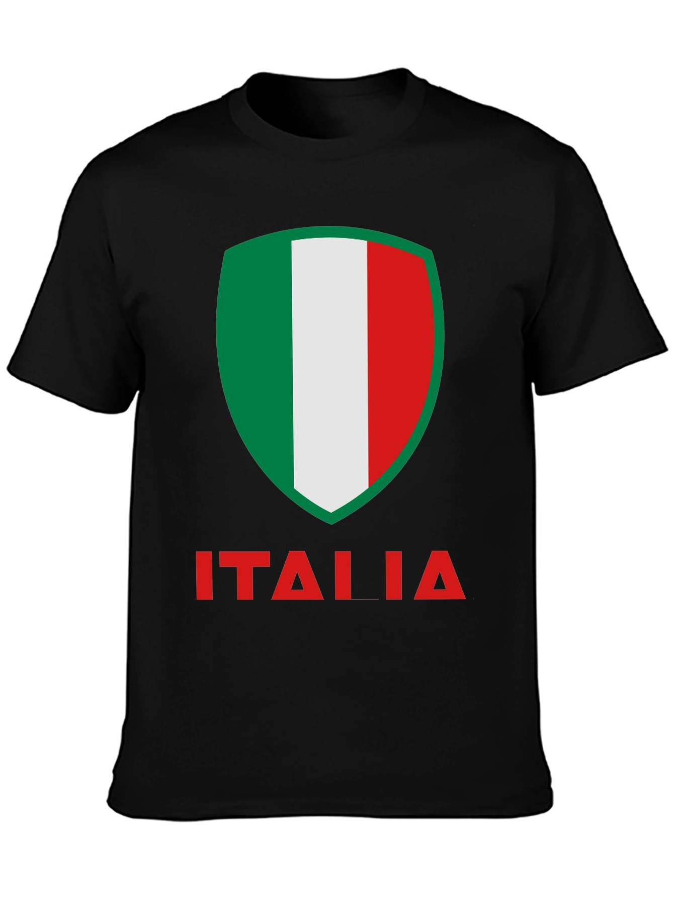 Italia Flag Shield Graphic T-Shirt - Black