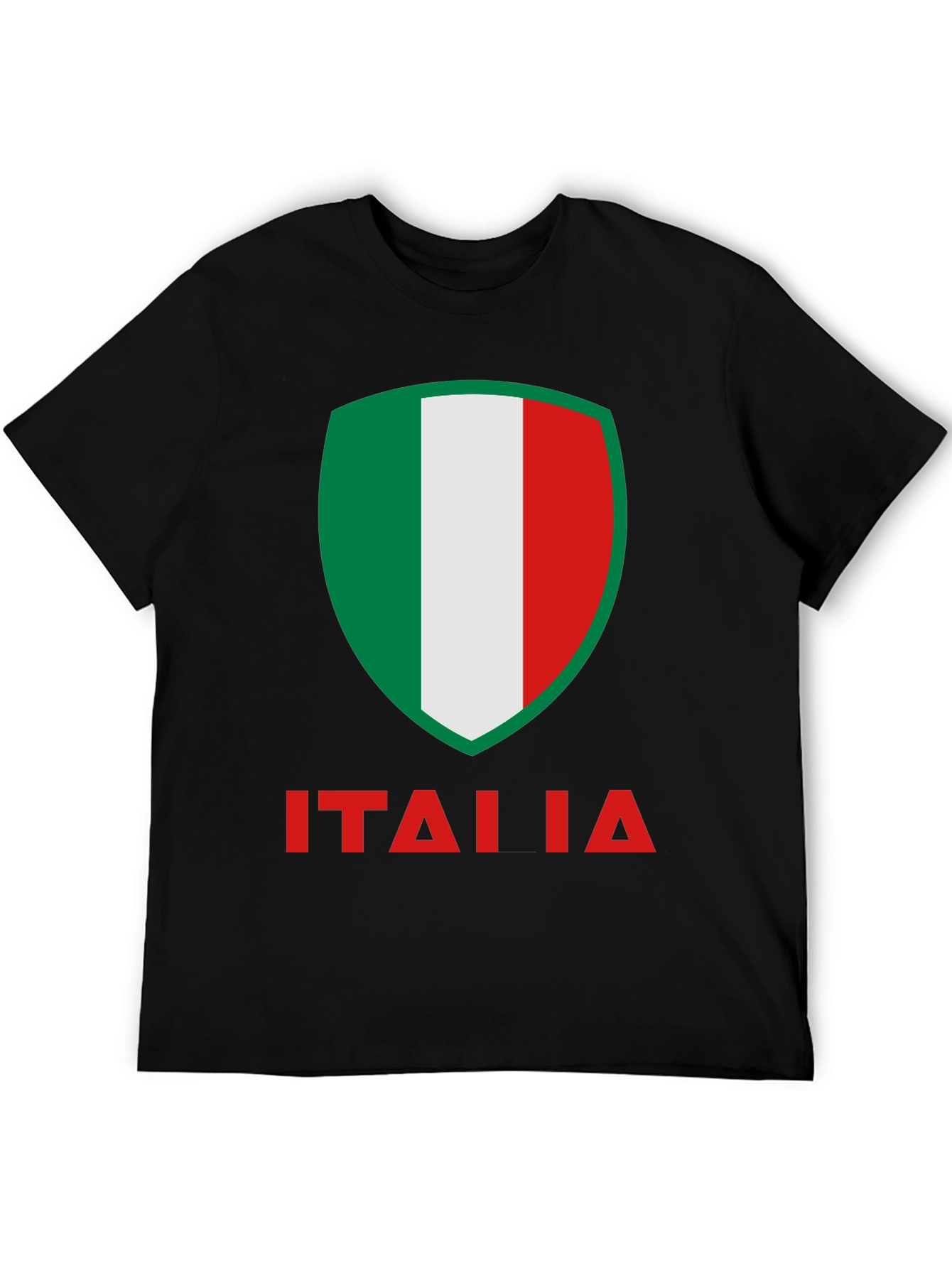 Italia Flag Shield Graphic T-Shirt - Black