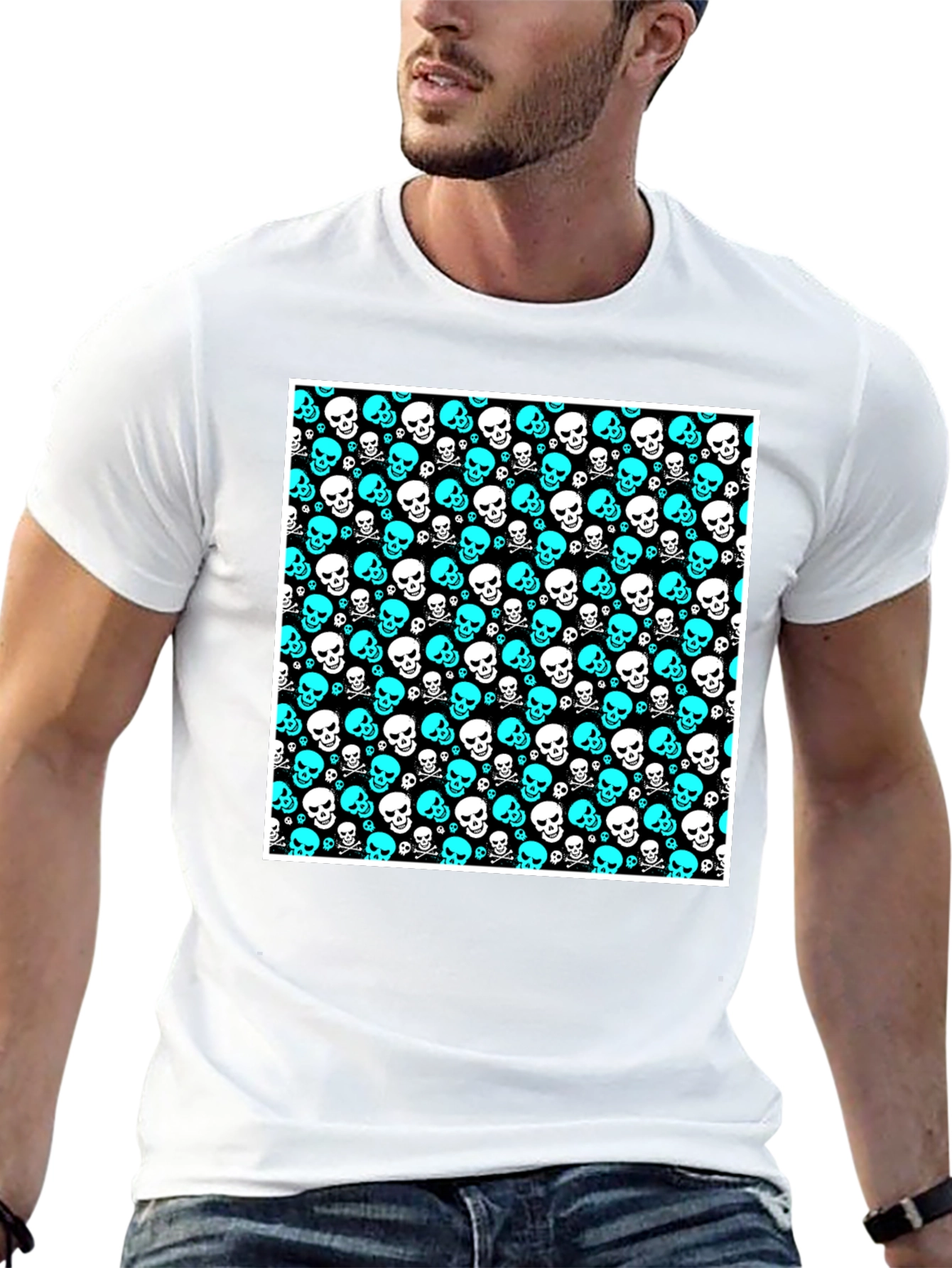 Skull Print Black T-Shirt