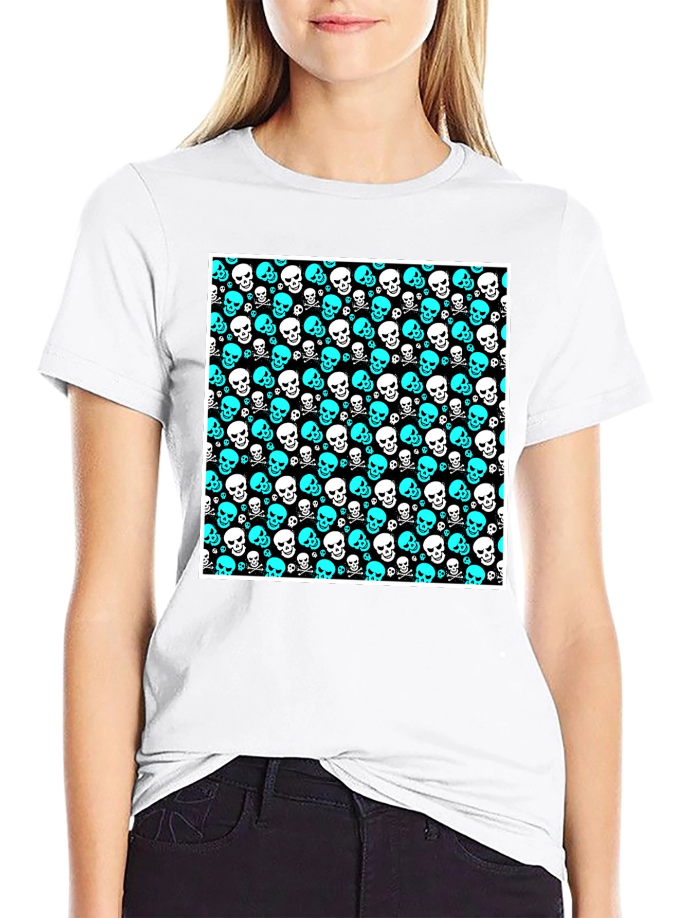 Skull Print Black T-Shirt