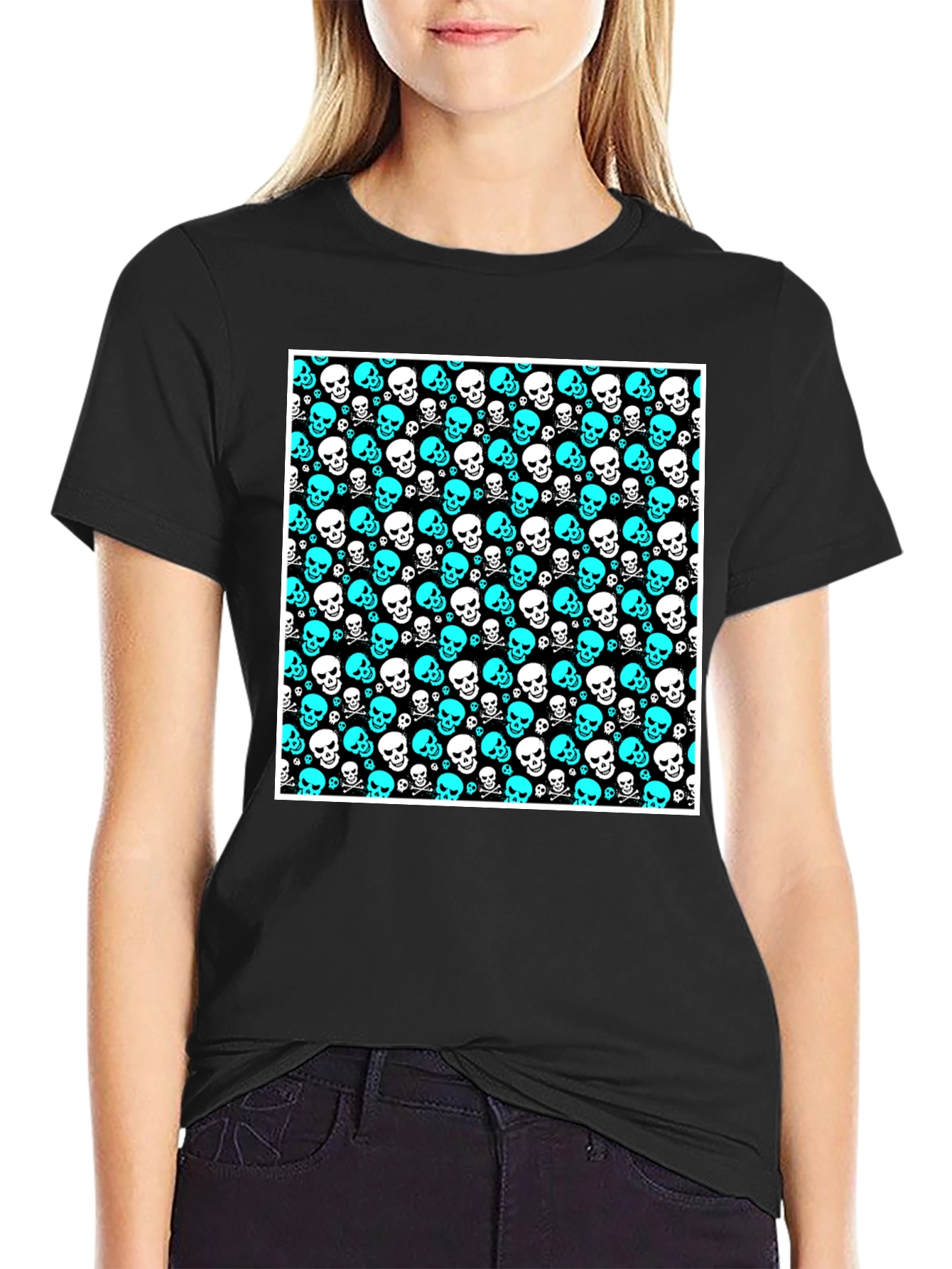 Skull Print Black T-Shirt