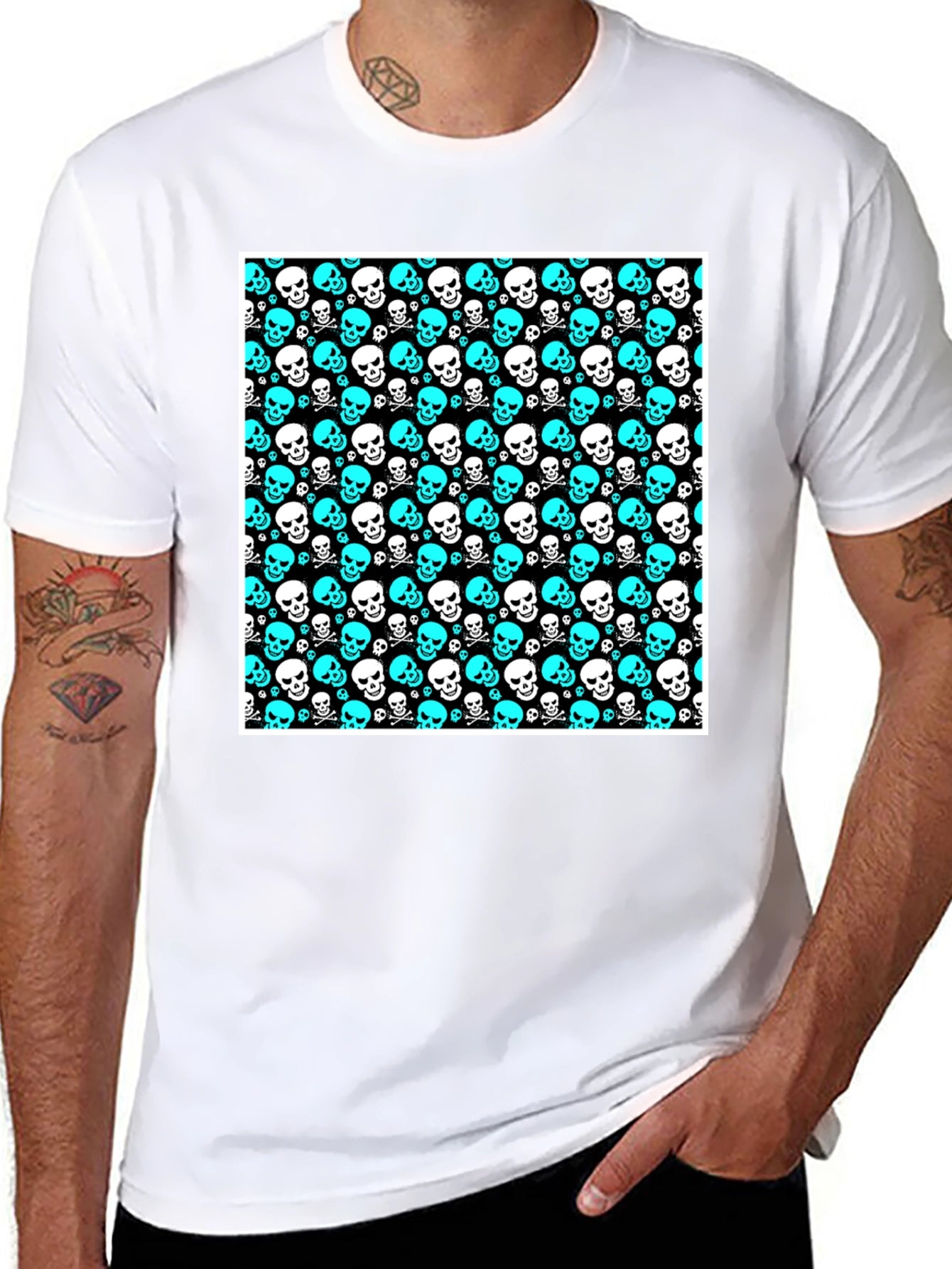 Skull Print Black T-Shirt