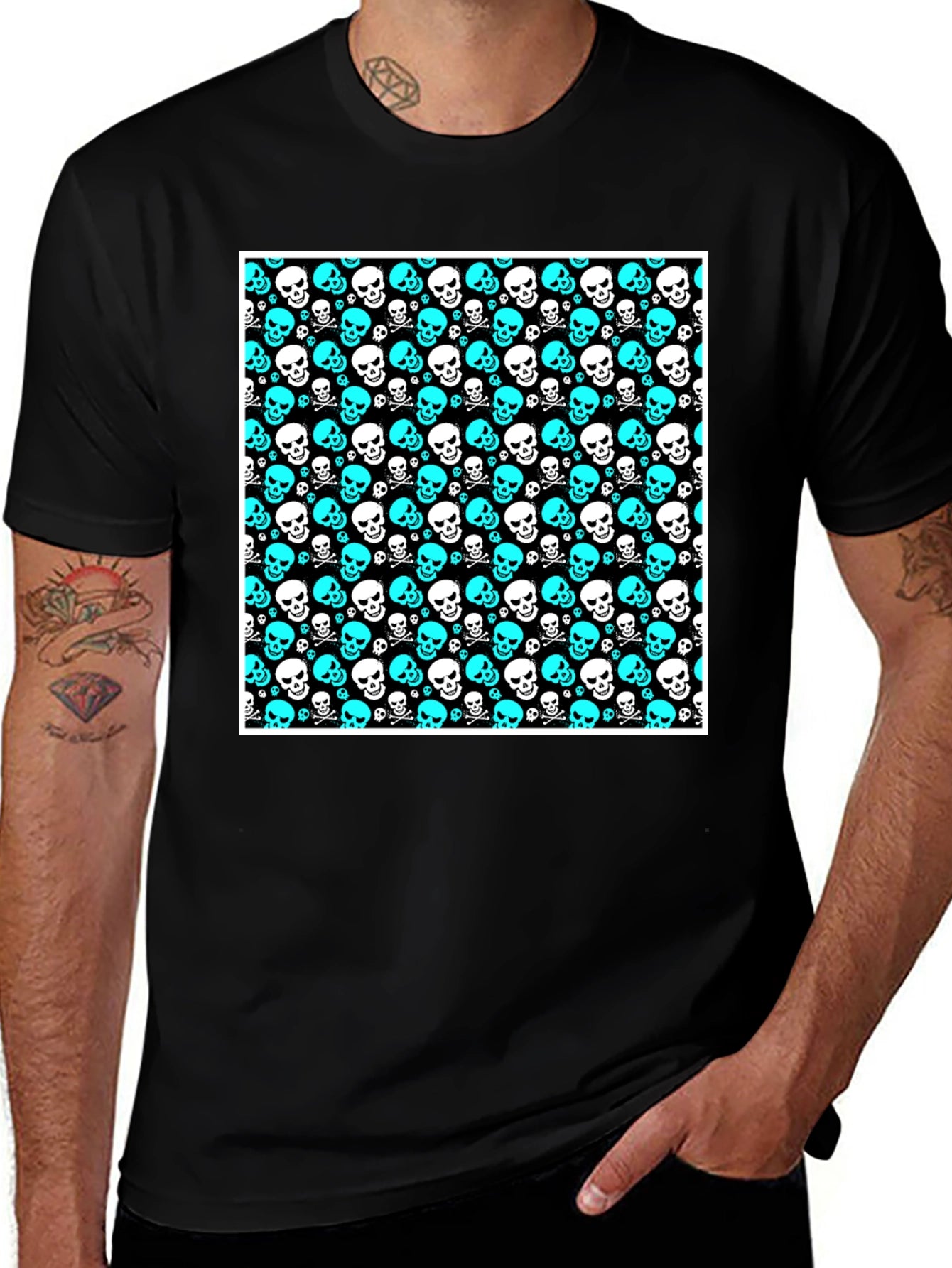 Skull Print Black T-Shirt