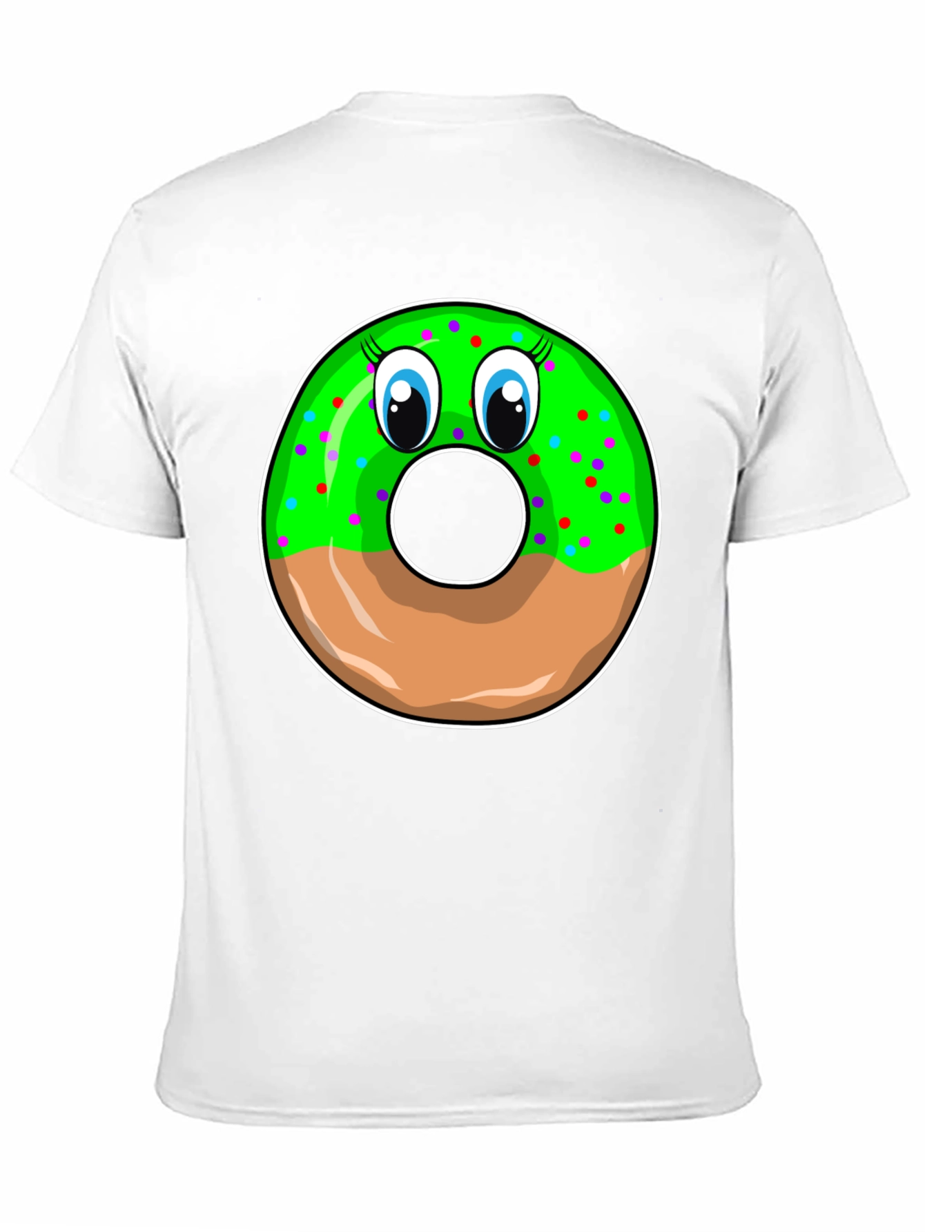 Funny Donut Face Graphic Black T-Shirt