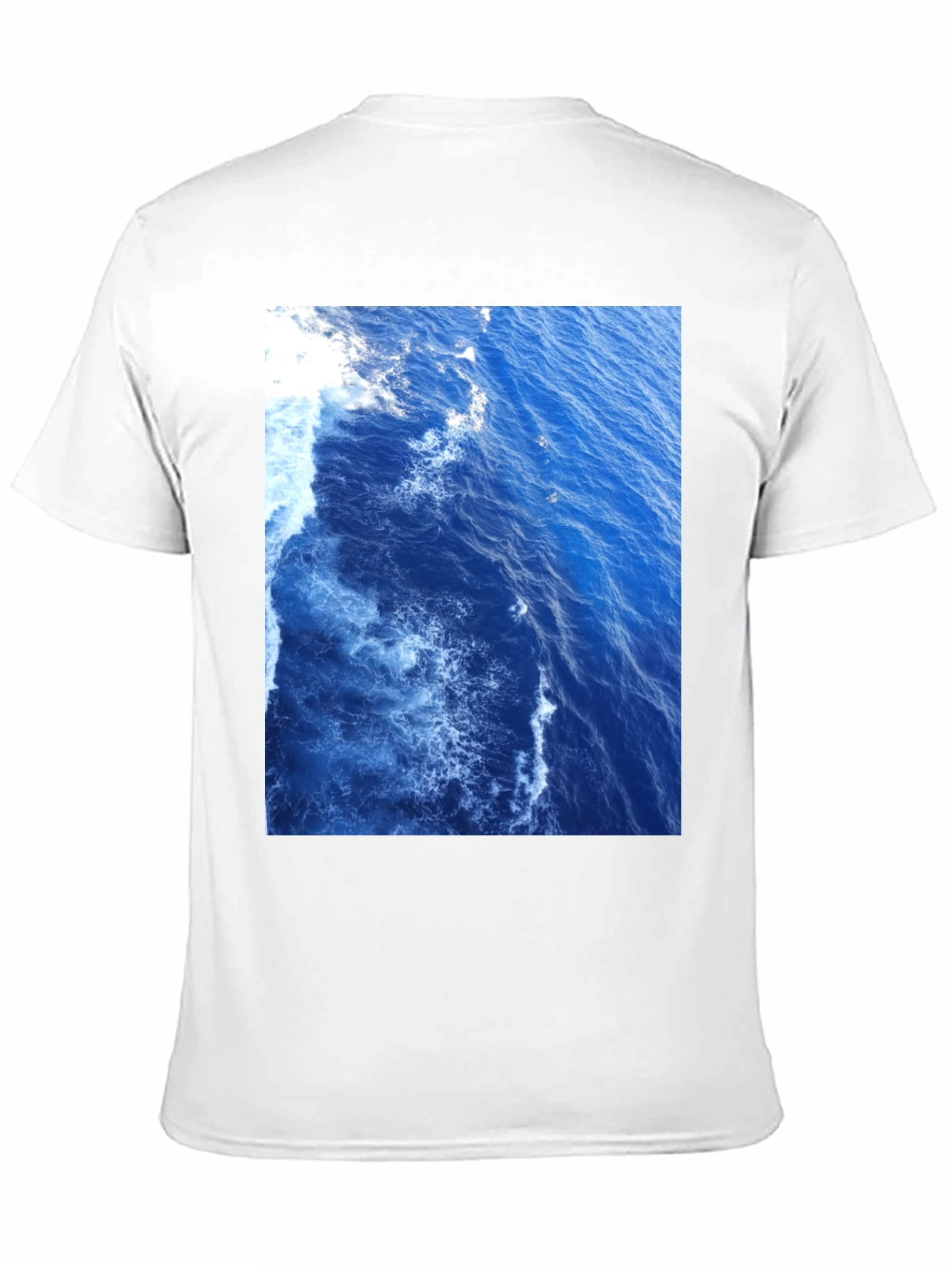 Ocean Waves Graphic Tee - Black Cotton T-Shirt