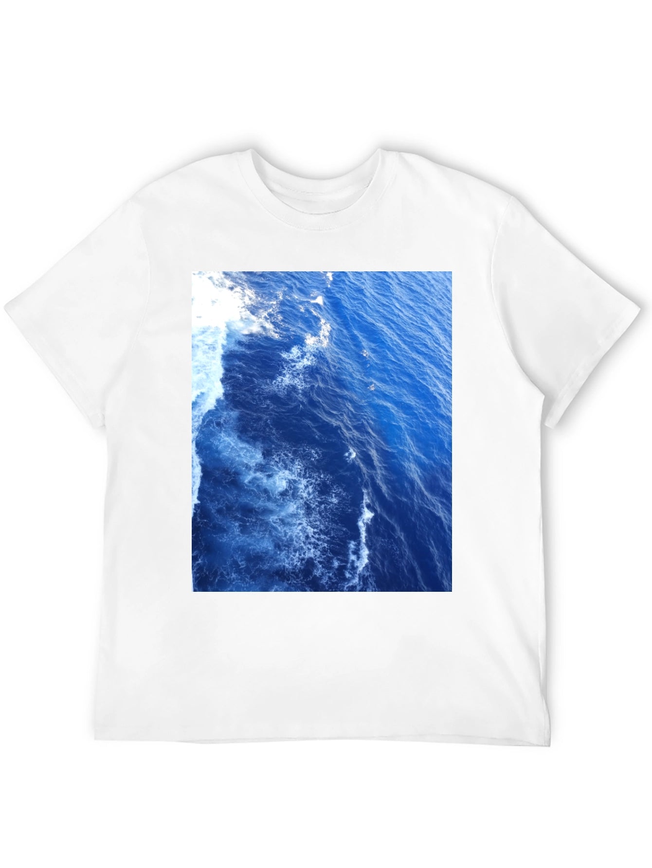 Ocean Waves Graphic Tee - Black Cotton T-Shirt