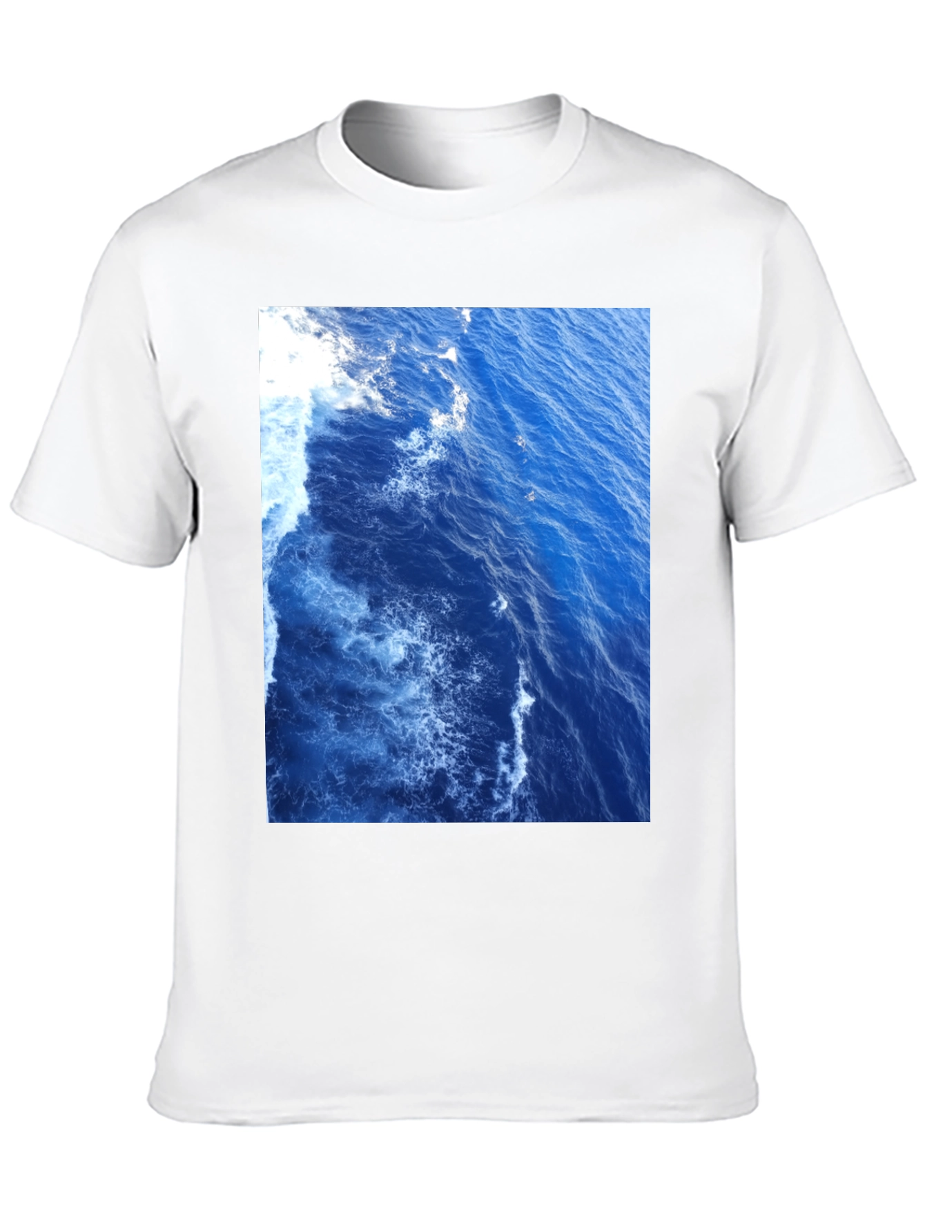 Ocean Waves Graphic Tee - Black Cotton T-Shirt