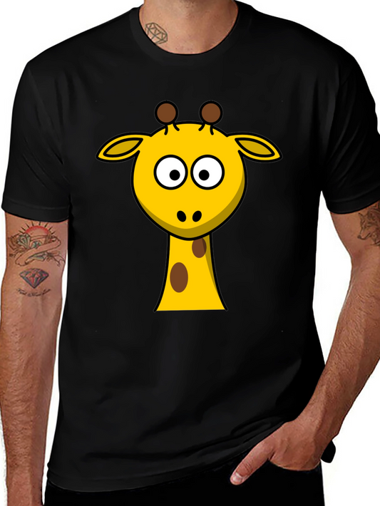 Giraffe Cartoon Black T-shirt