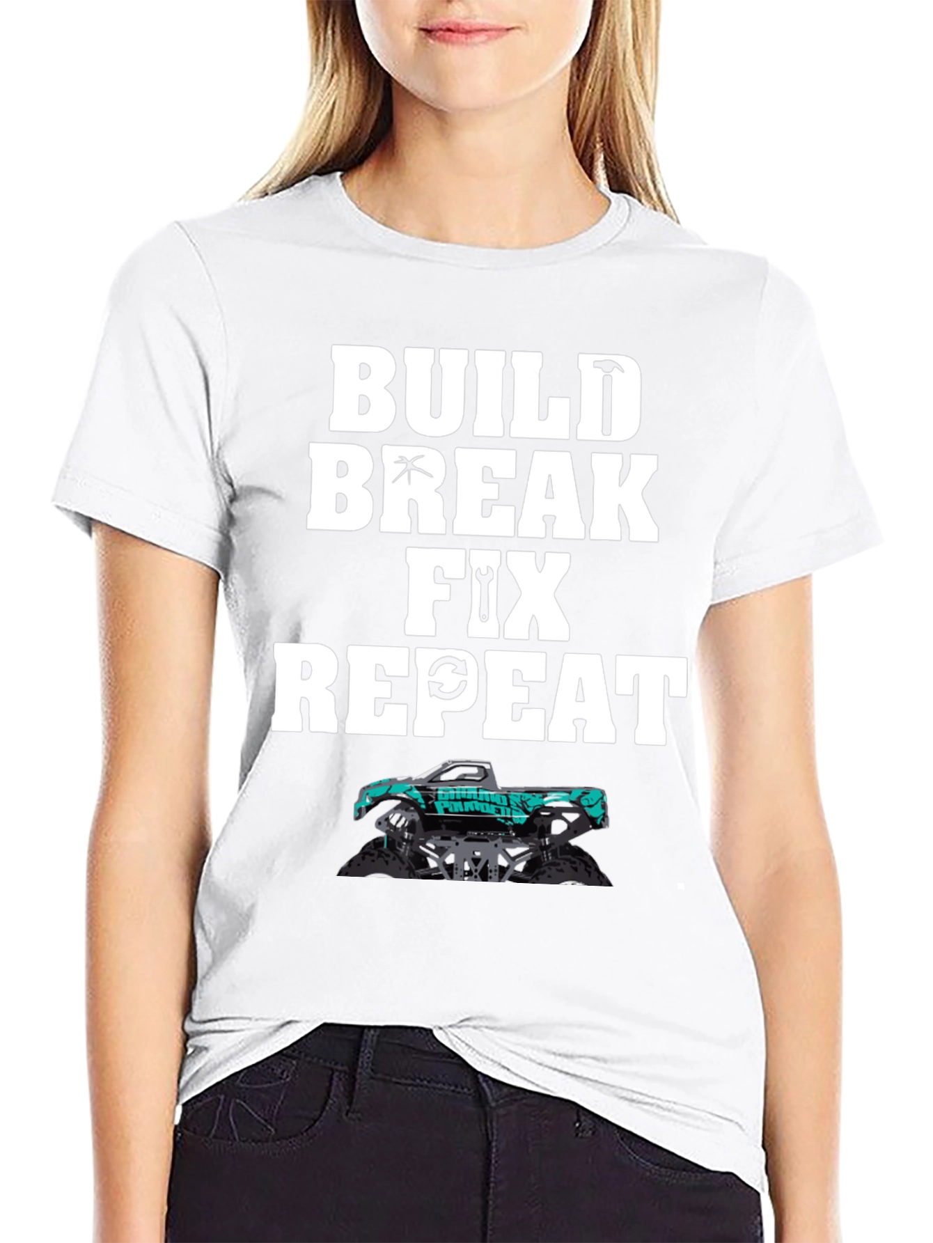 Build Break Fix Repeat Monster Truck T-Shirt