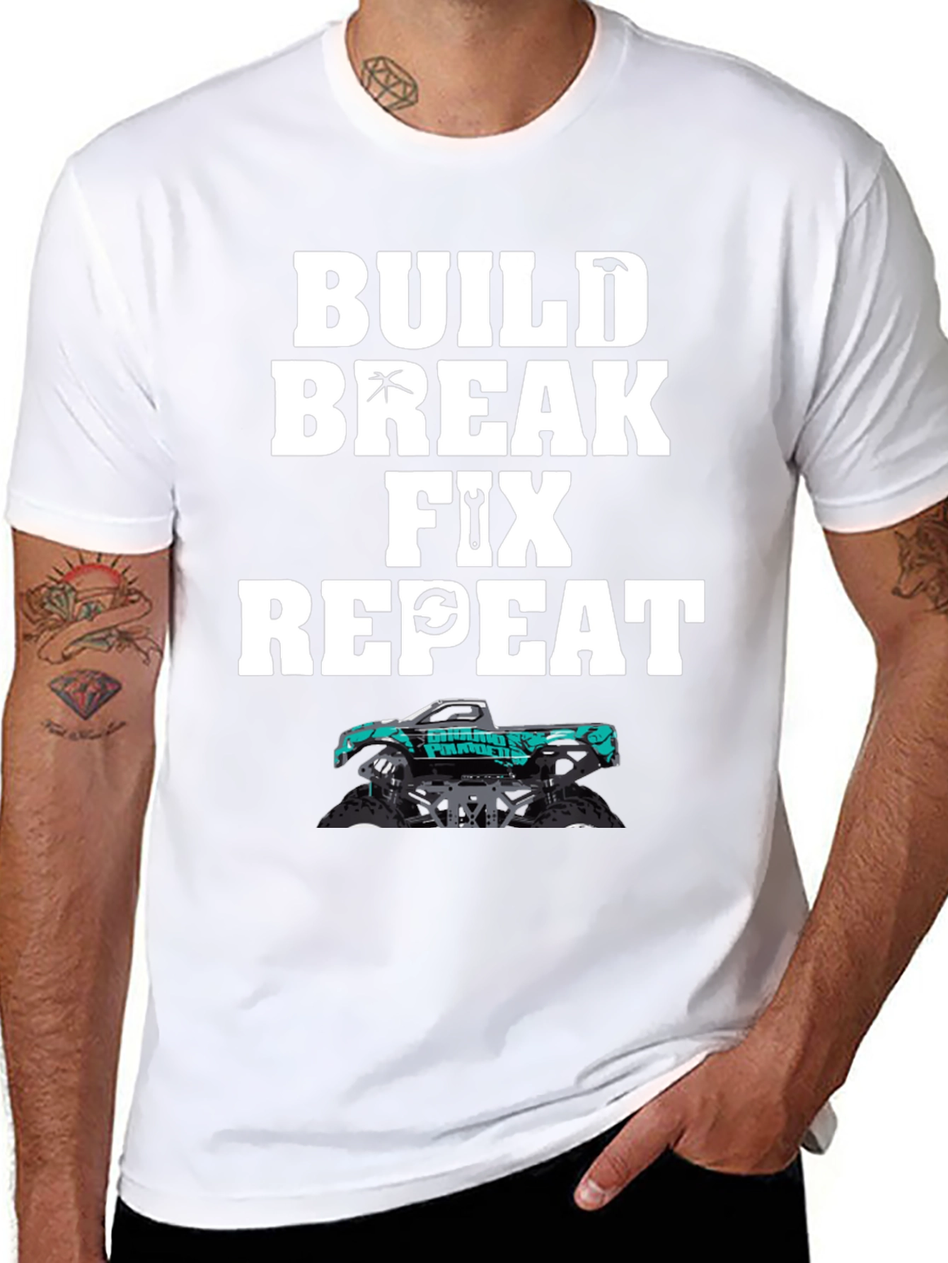 Build Break Fix Repeat Monster Truck T-Shirt