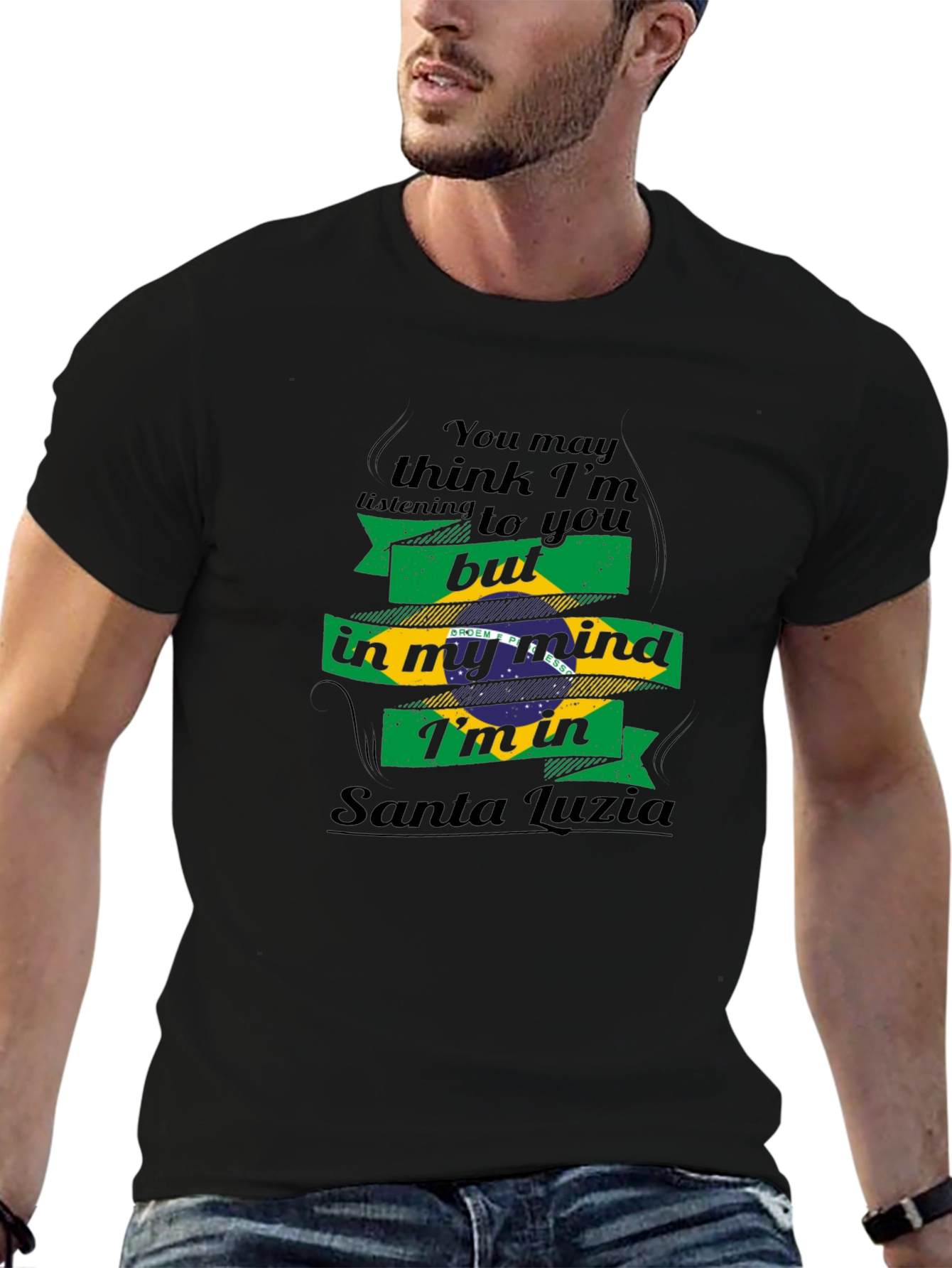 Santa Luzia Brazil Flag Mind T-Shirt