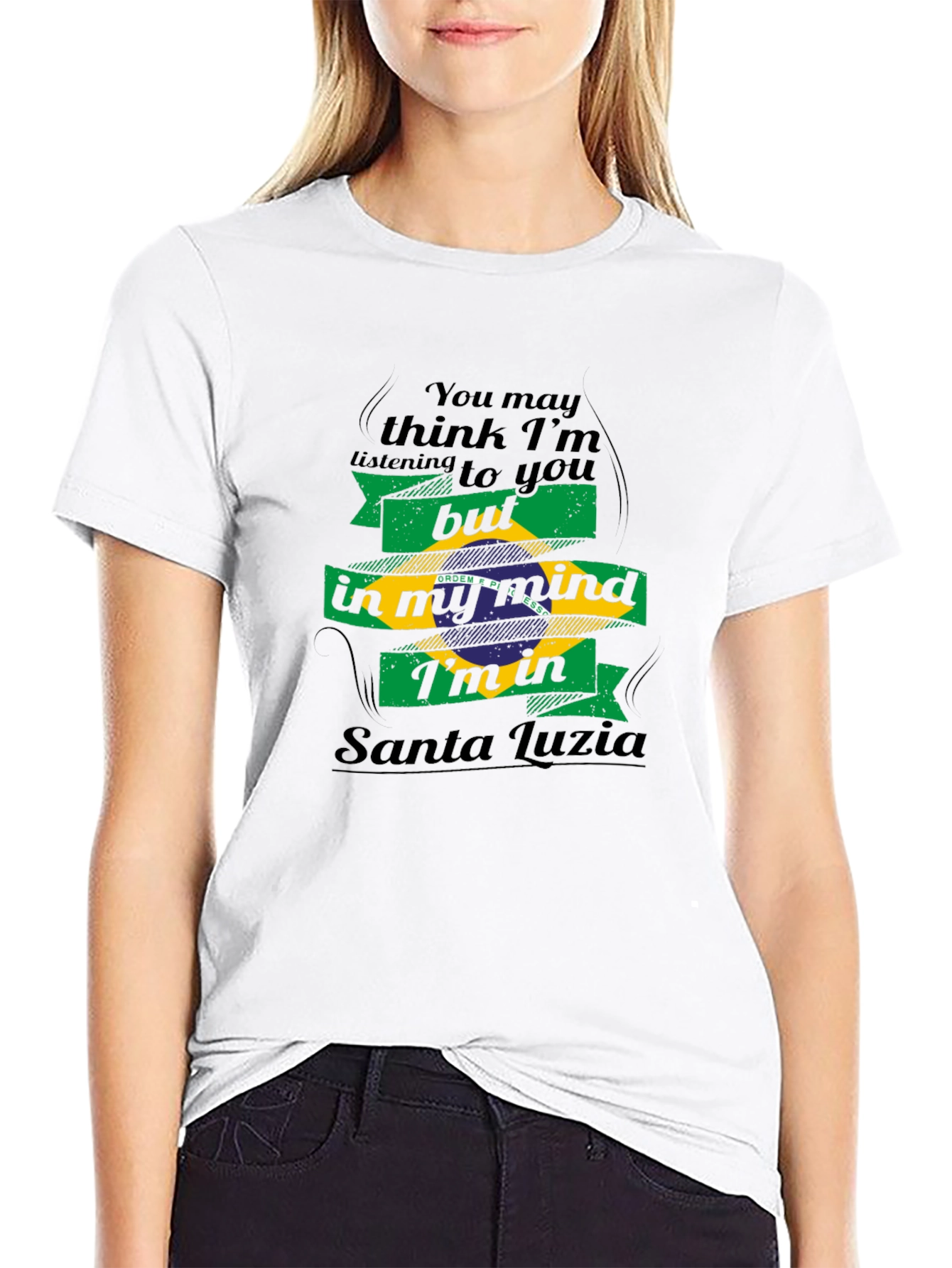 Santa Luzia Brazil Flag Mind T-Shirt