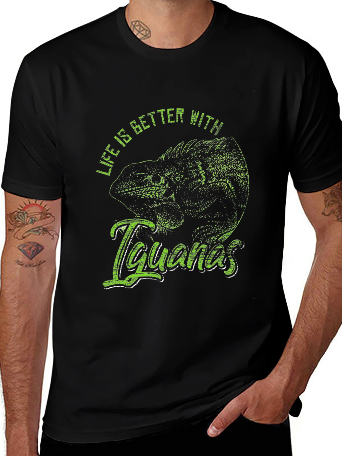 Iguana Graphic T-Shirt - Life is Better with Iguanas