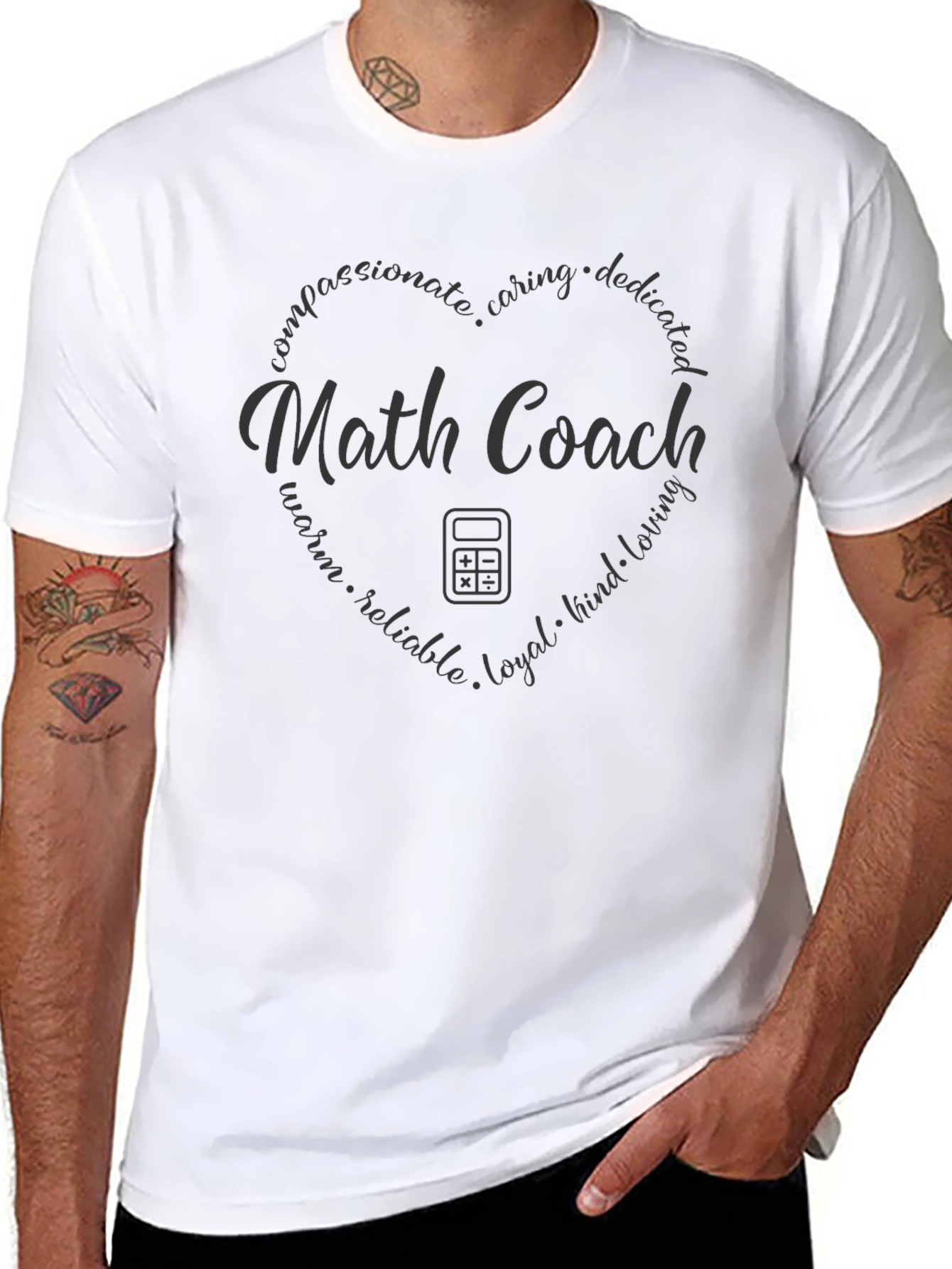 Math Coach Heart Design T-Shirt