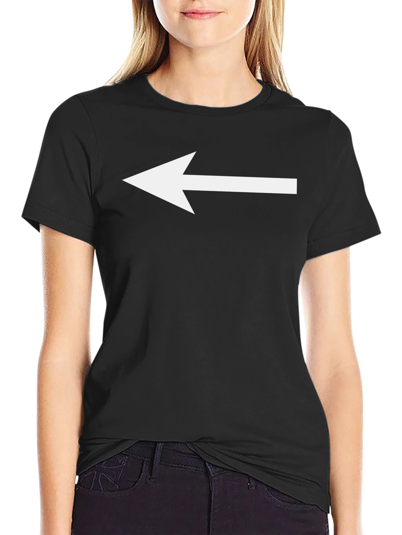 Left Arrow Black T-Shirt - Point the Way!