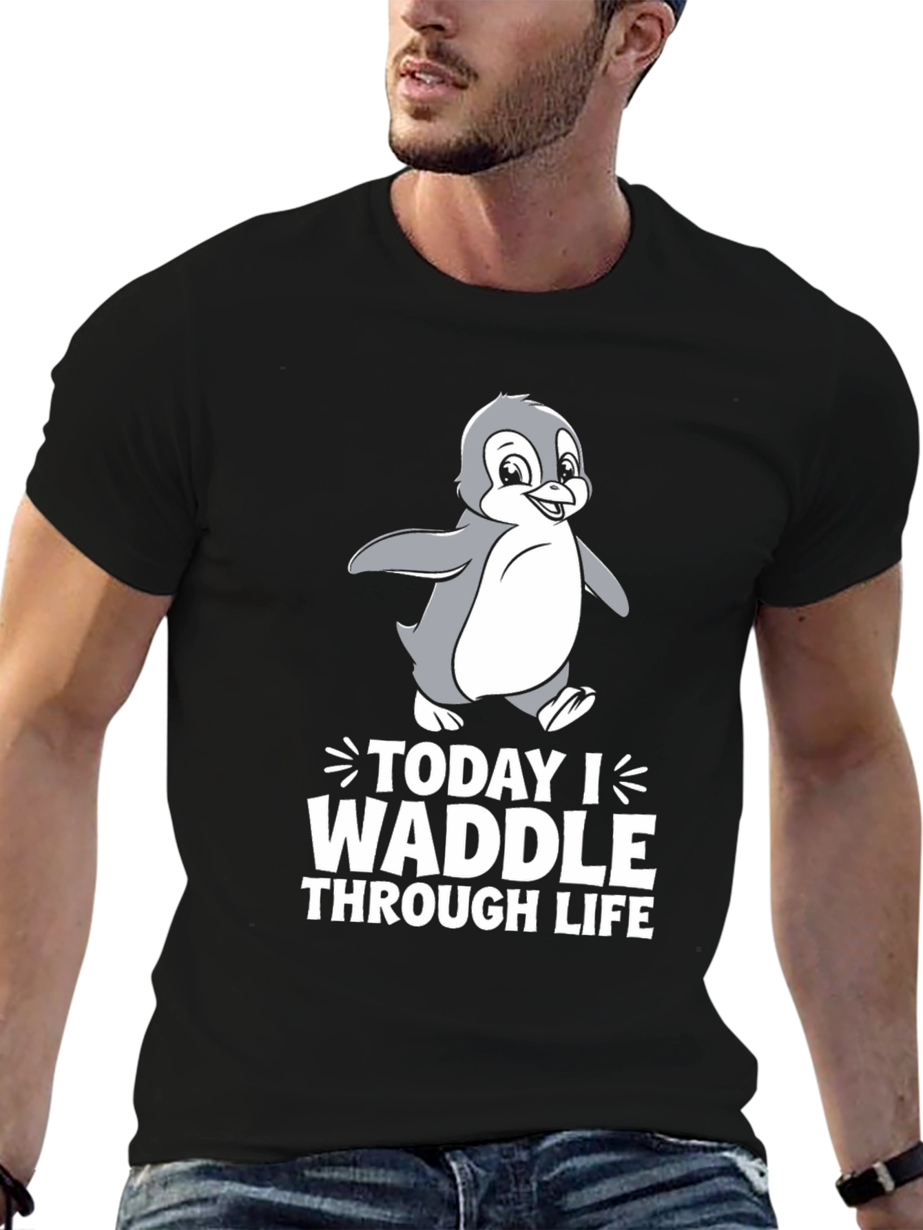 Today I Waddle T-Shirt - Penguin Lover Tee