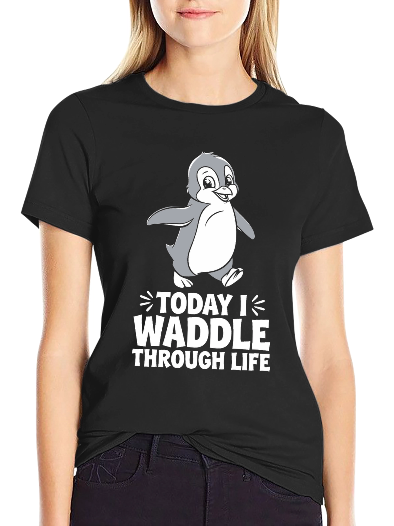 Today I Waddle T-Shirt - Penguin Lover Tee