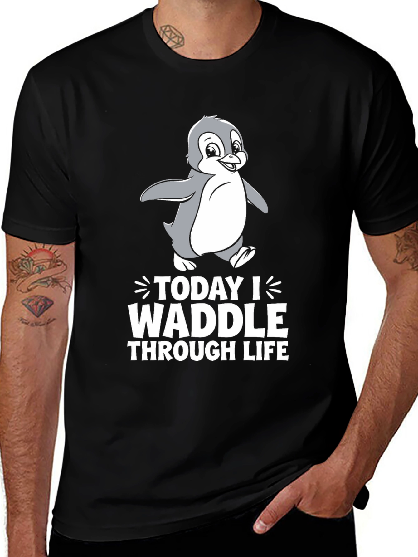 Today I Waddle T-Shirt - Penguin Lover Tee