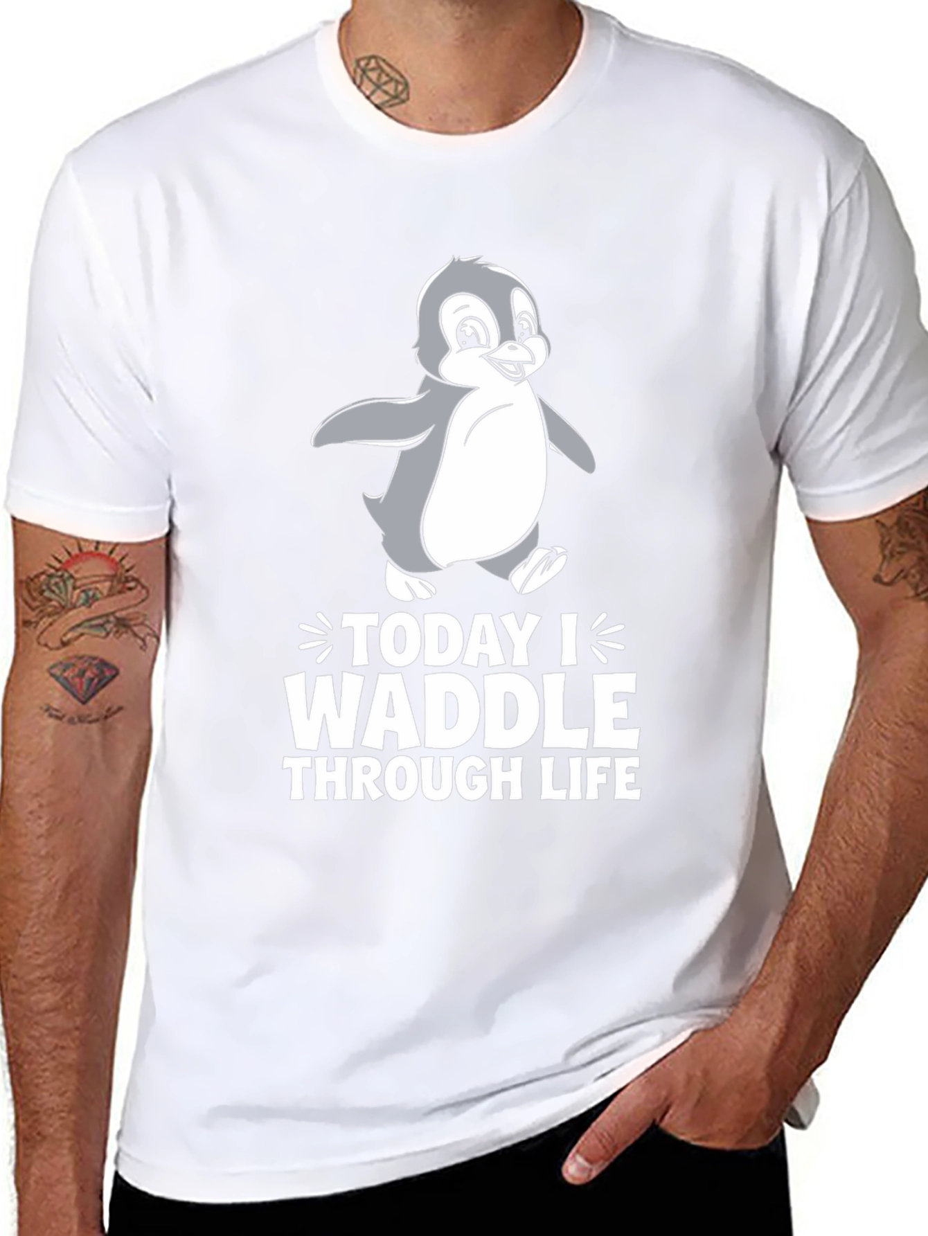 Today I Waddle T-Shirt - Penguin Lover Tee