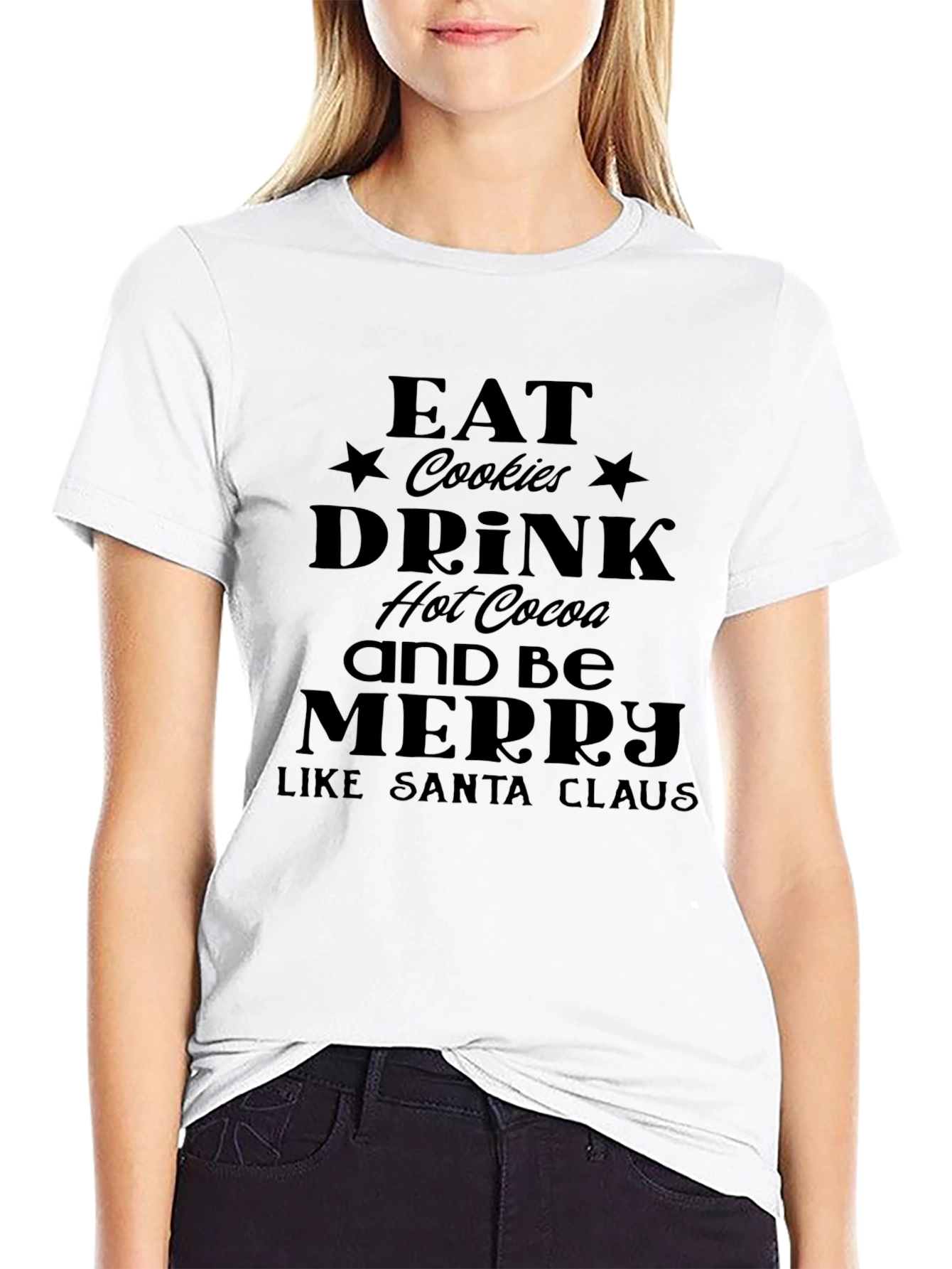 Eat Cookies Drink Hot Cocoa Christmas T-Shirt