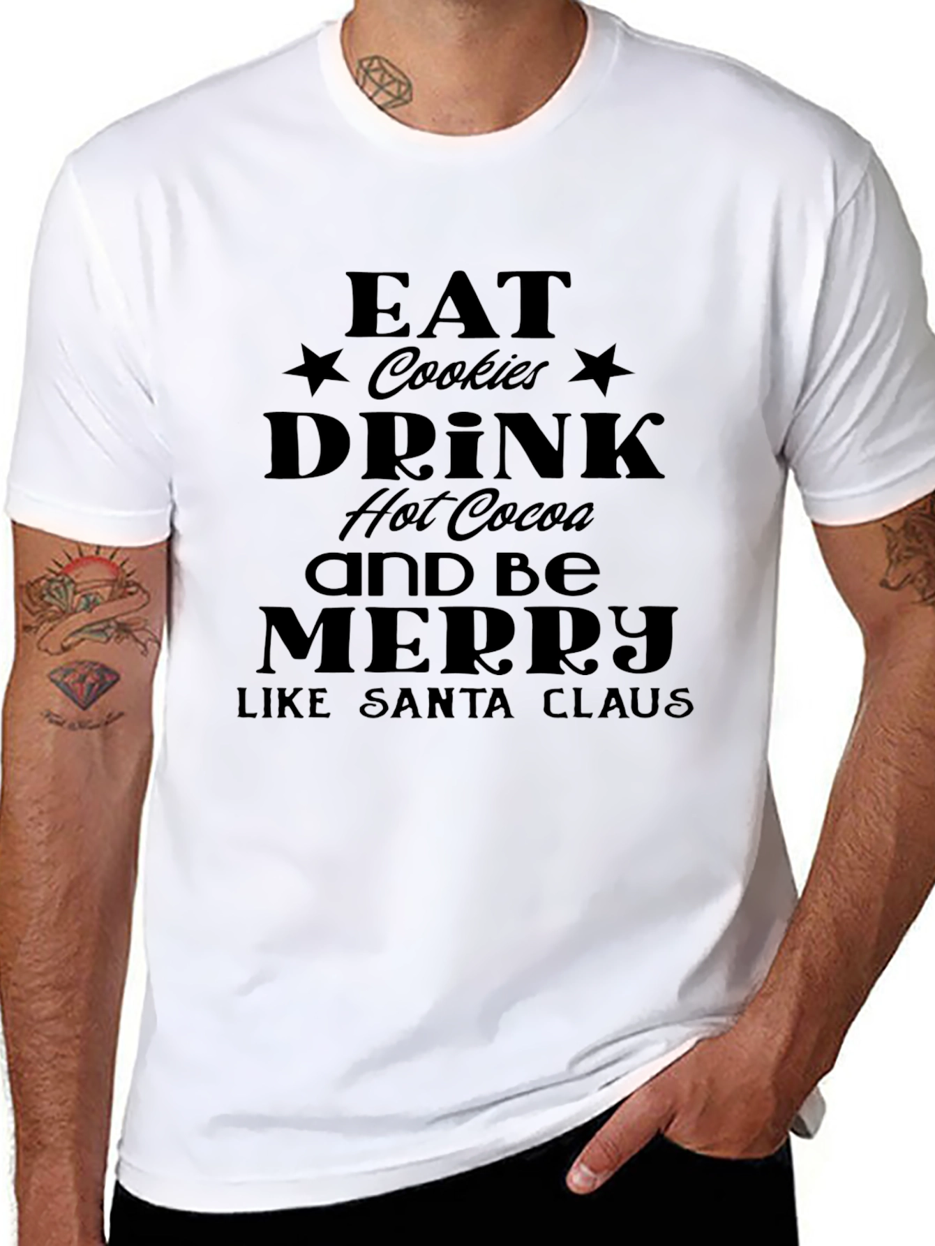 Eat Cookies Drink Hot Cocoa Christmas T-Shirt