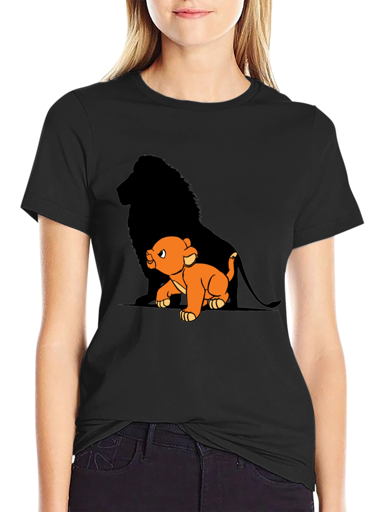 Lion King Simba T-Shirt Black Cotton