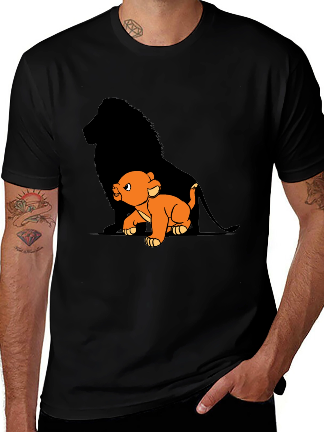 Lion King Simba T-Shirt Black Cotton