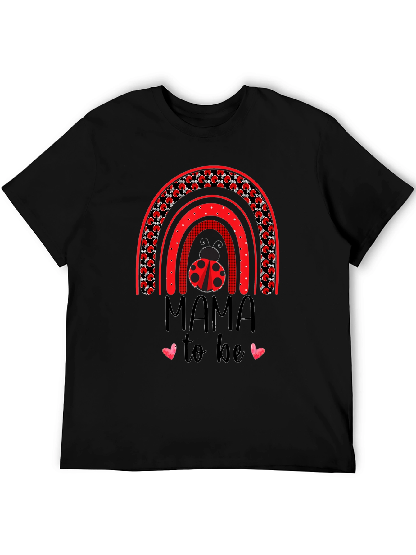 Mama To Be Ladybug Rainbow Shirt