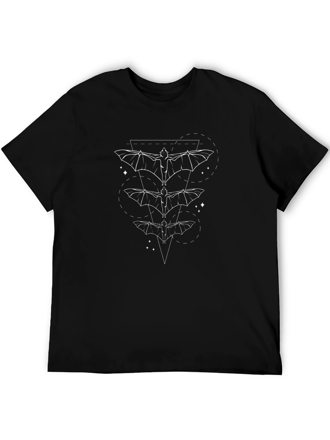 Geometric Bats Graphic Tee - Dark Style