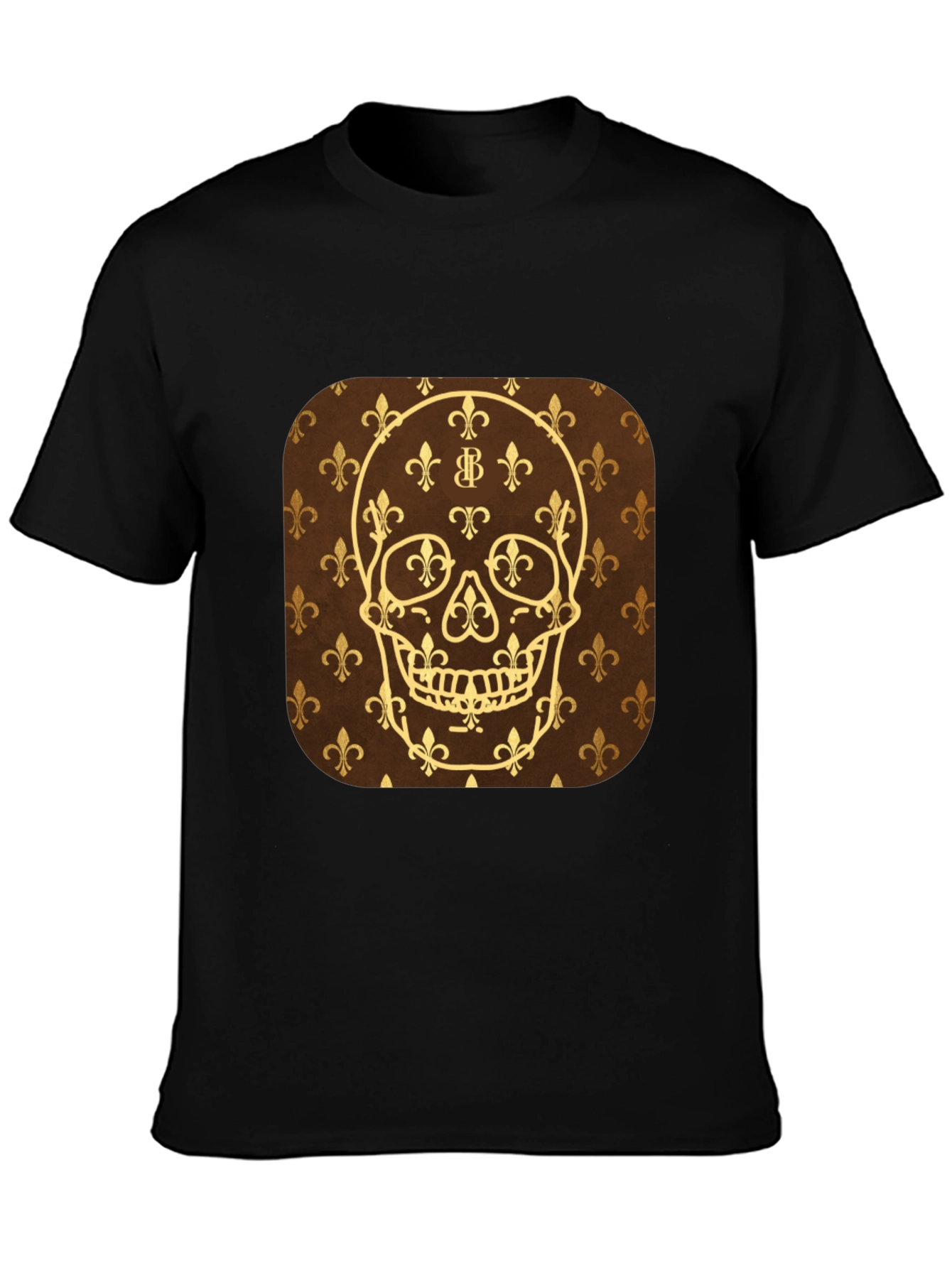Skull Fleur-de-lis Graphic T-Shirt - Mens Black Tee