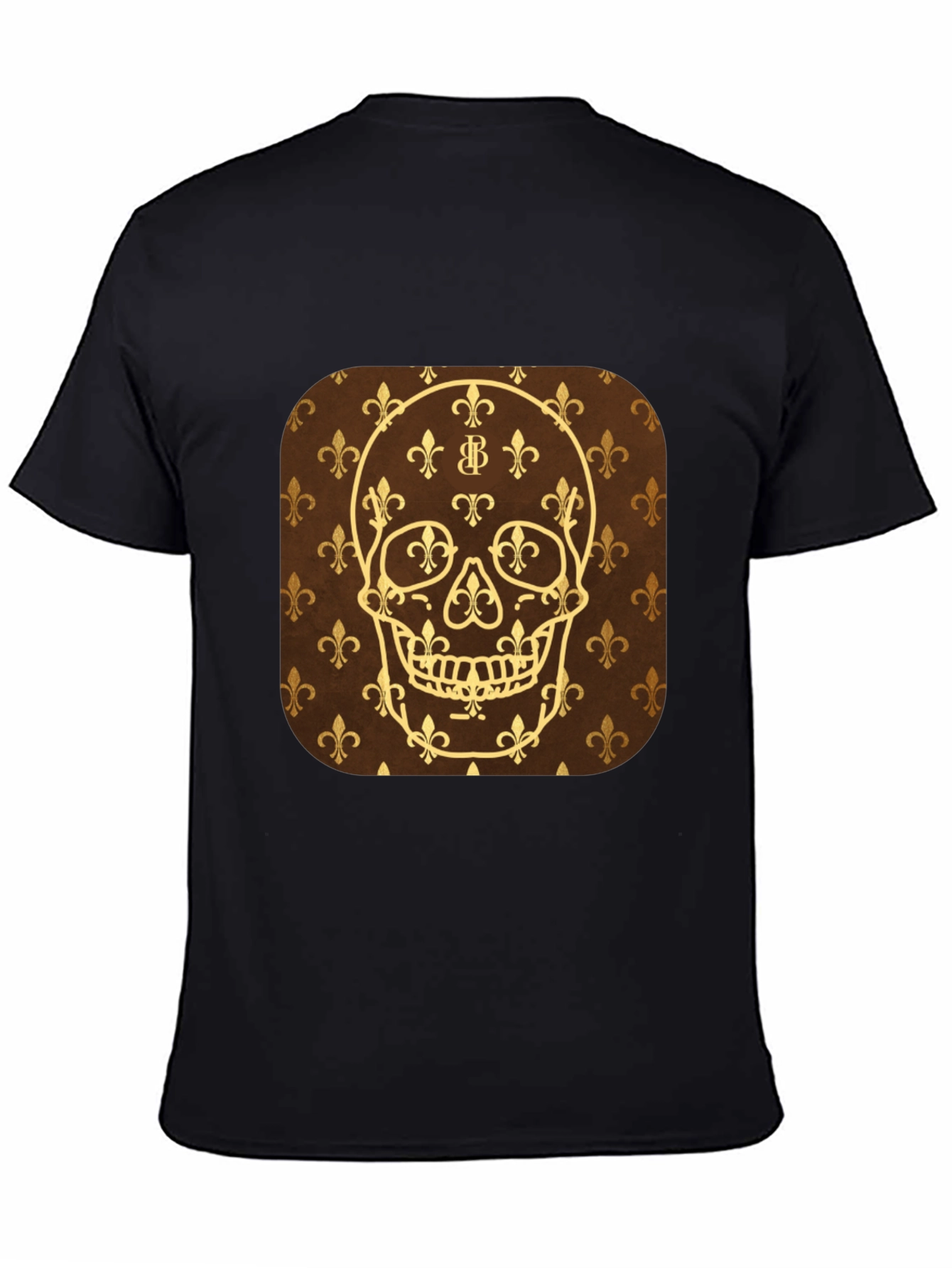 Skull Fleur-de-lis Graphic T-Shirt - Mens Black Tee