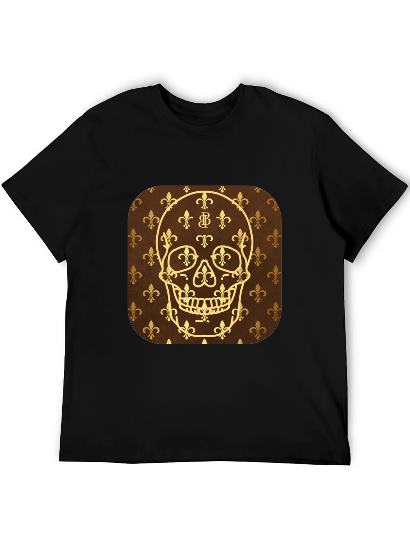 Skull Fleur-de-lis Graphic T-Shirt - Mens Black Tee