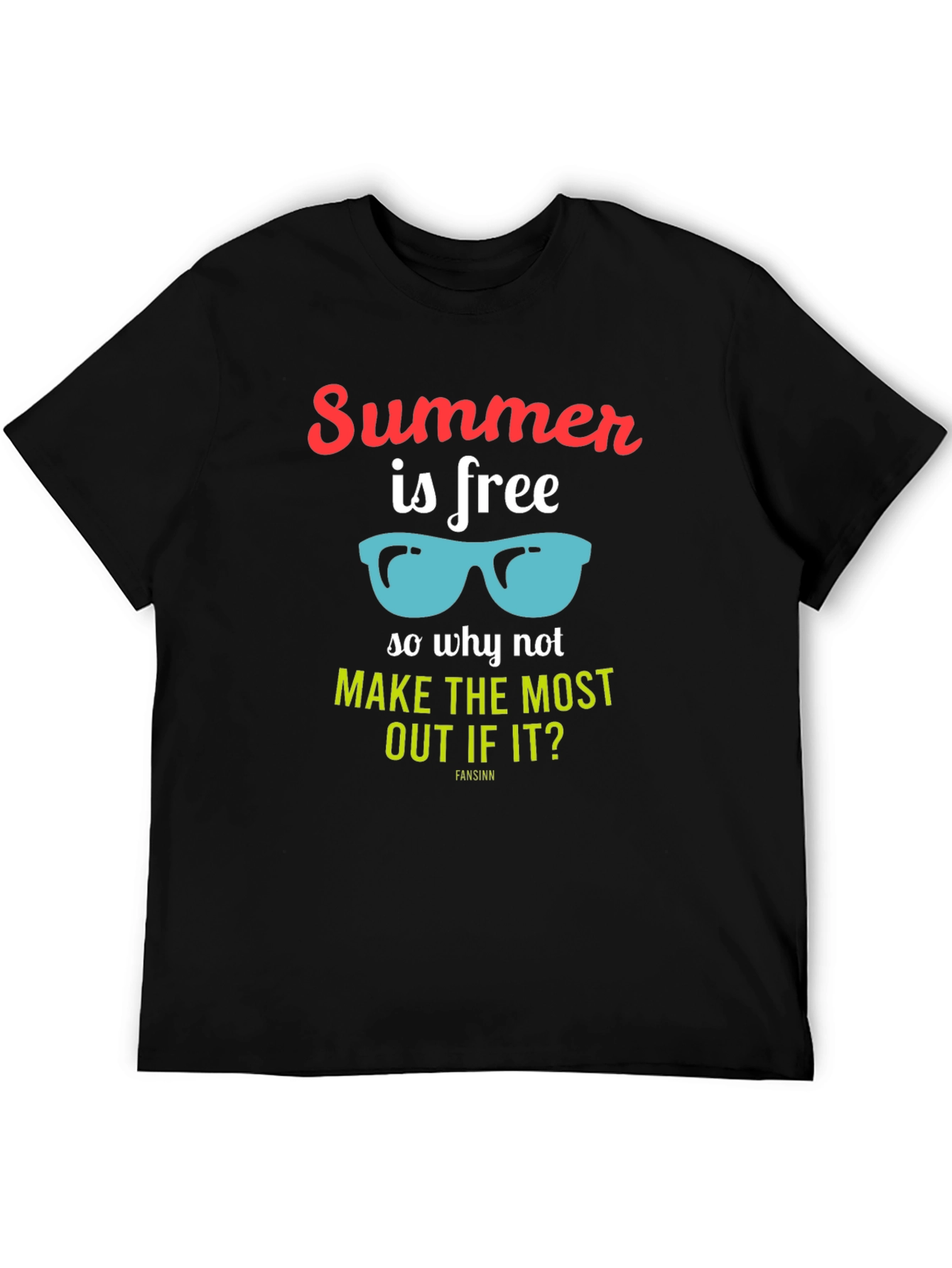 Summer is Free Graphic T-Shirt - Black