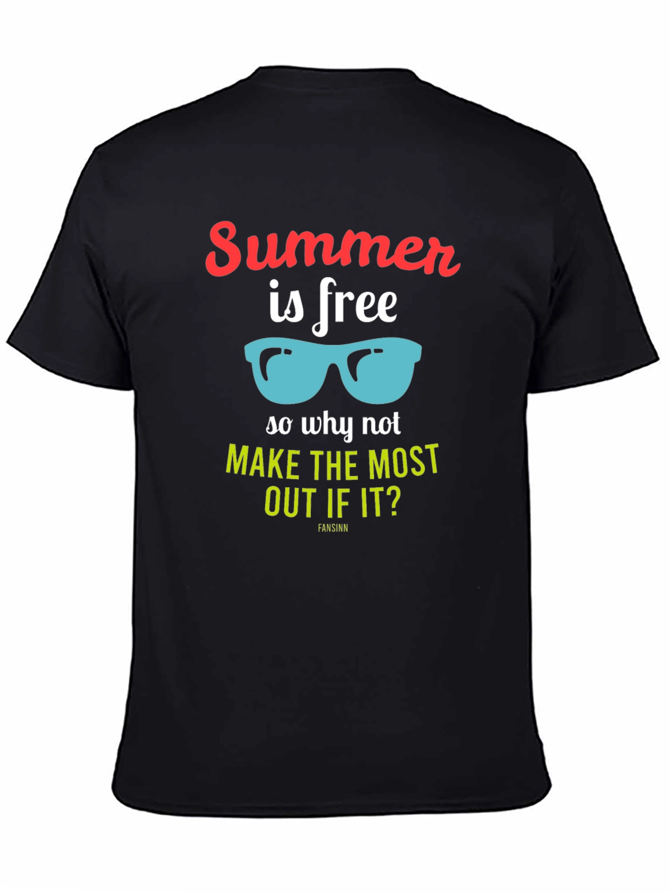 Summer is Free Graphic T-Shirt - Black