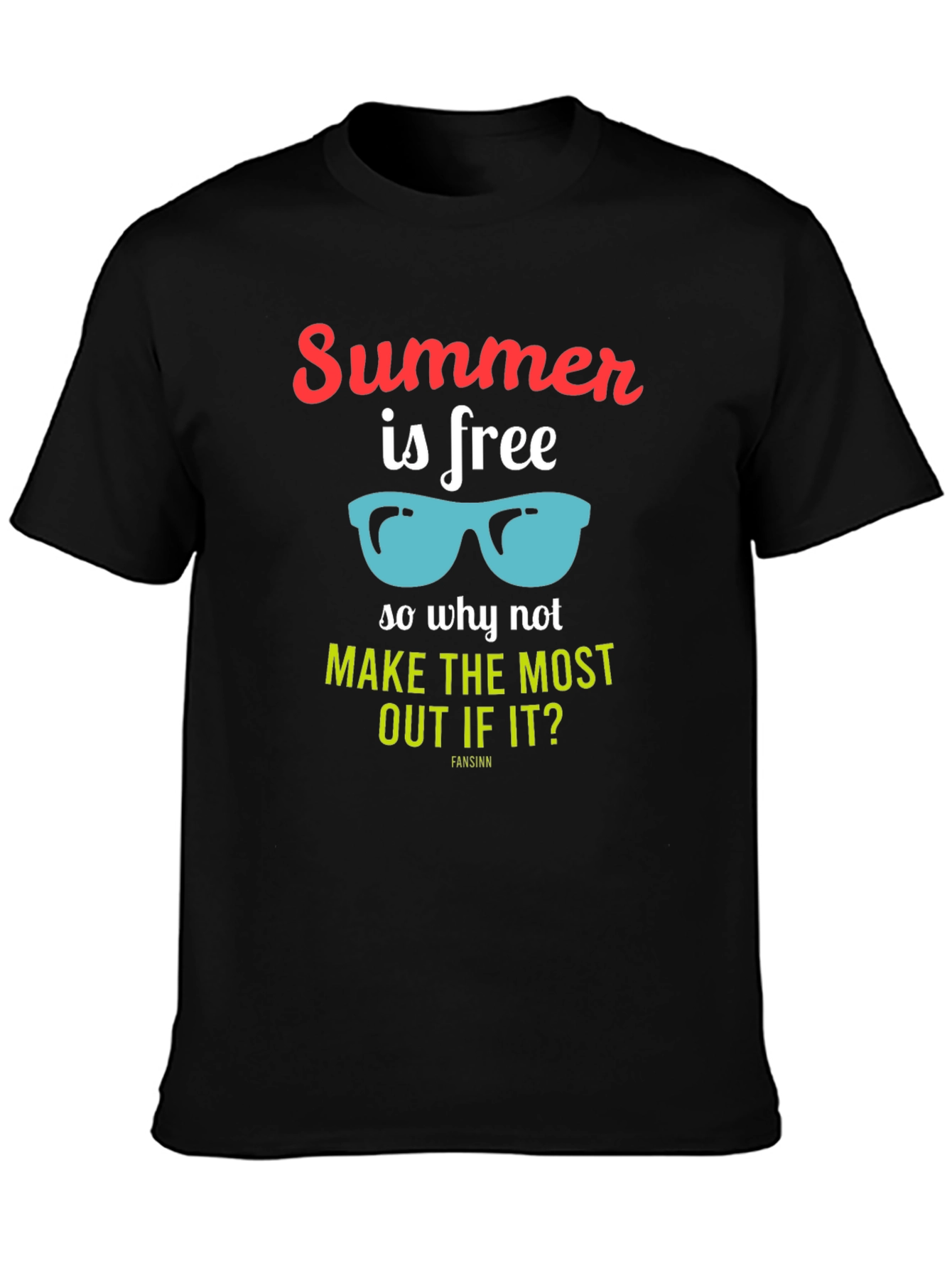 Summer is Free Graphic T-Shirt - Black