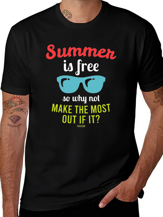 Summer is Free Graphic T-Shirt - Black