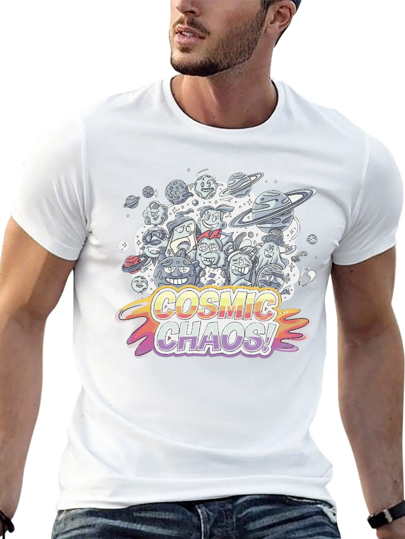 Cosmic Chaos Graphic Print T-Shirt
