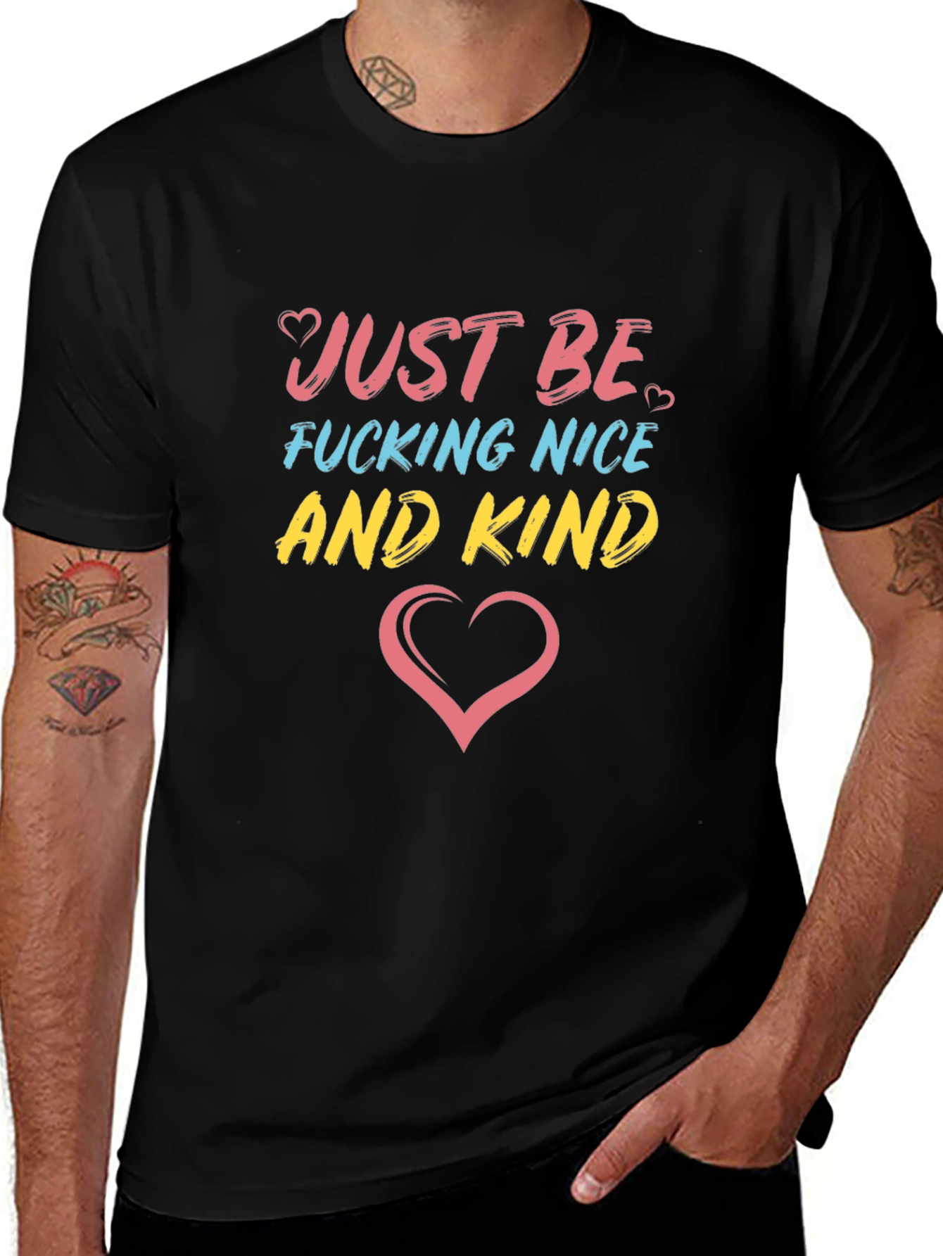 Just Be Nice & Kind Graphic Tee - Black