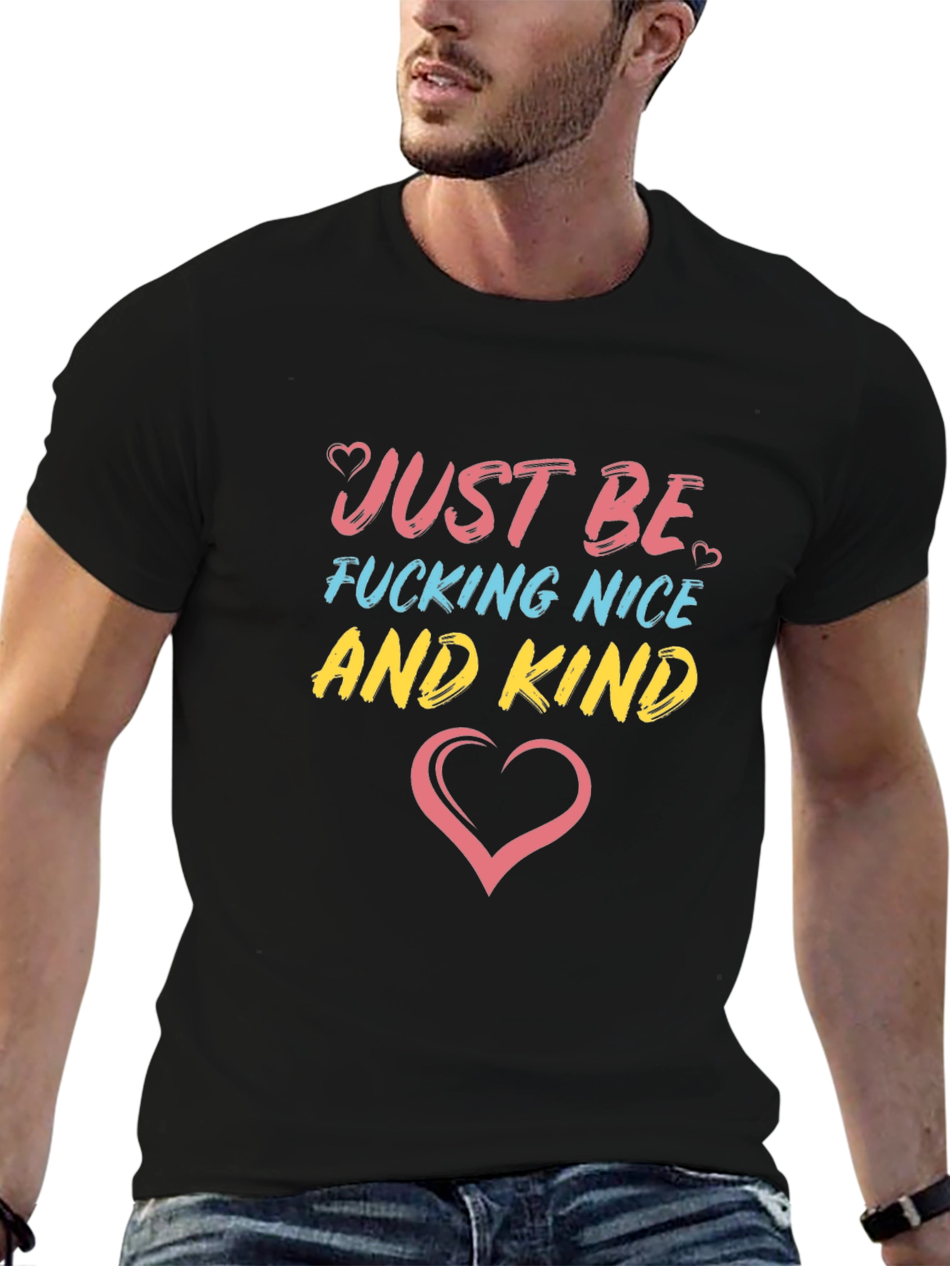 Just Be Nice & Kind Graphic Tee - Black