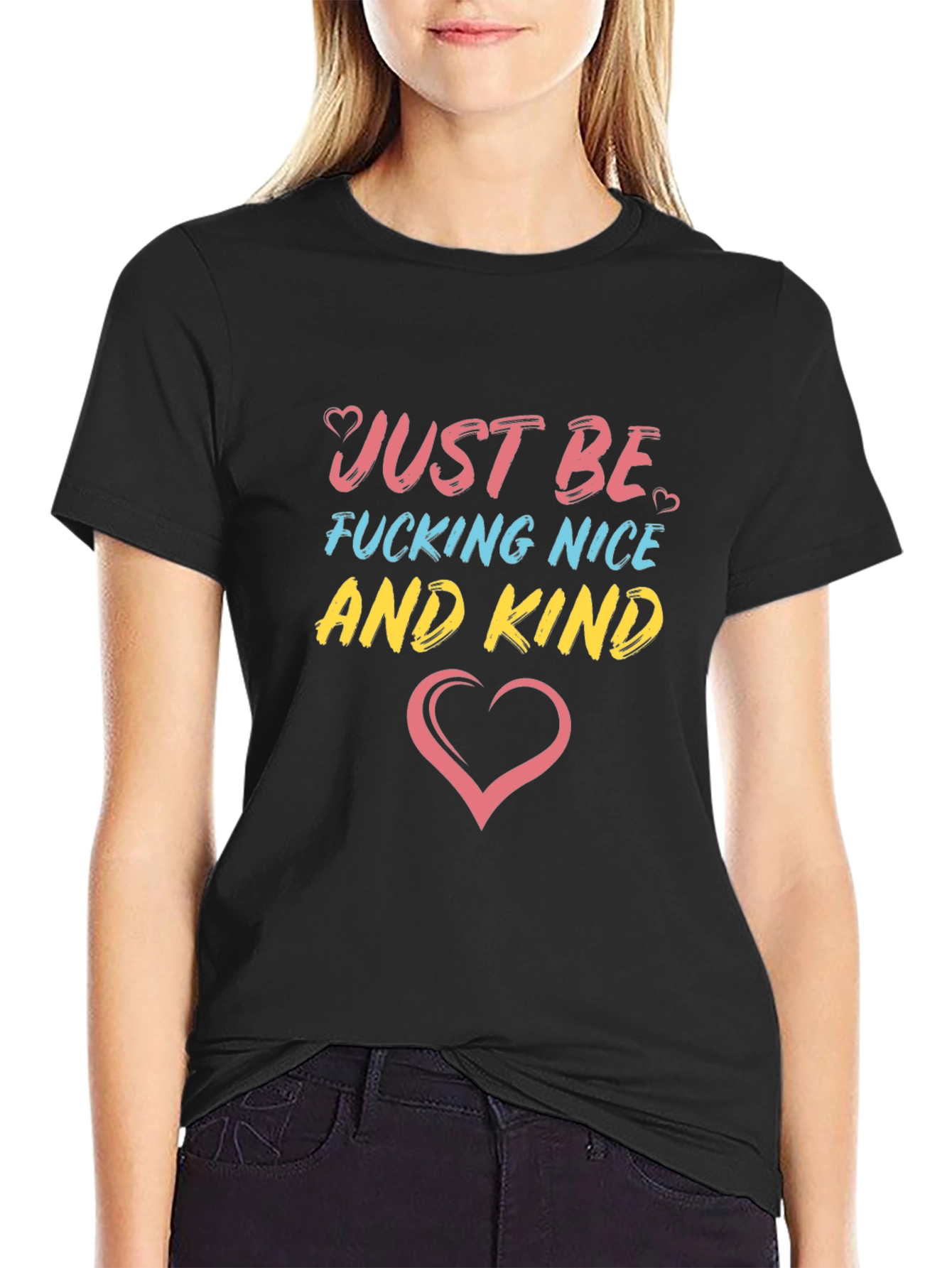 Just Be Nice & Kind Graphic Tee - Black