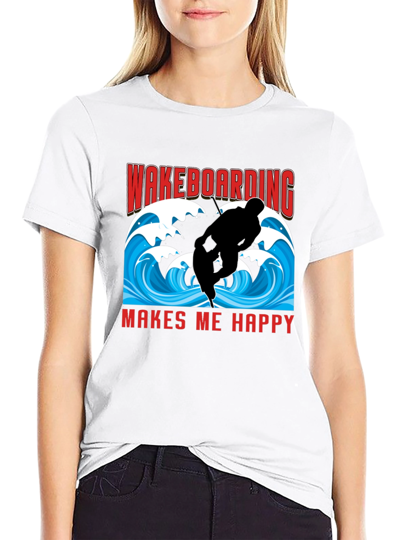 Wakeboarding Makes Me Happy T-Shirt