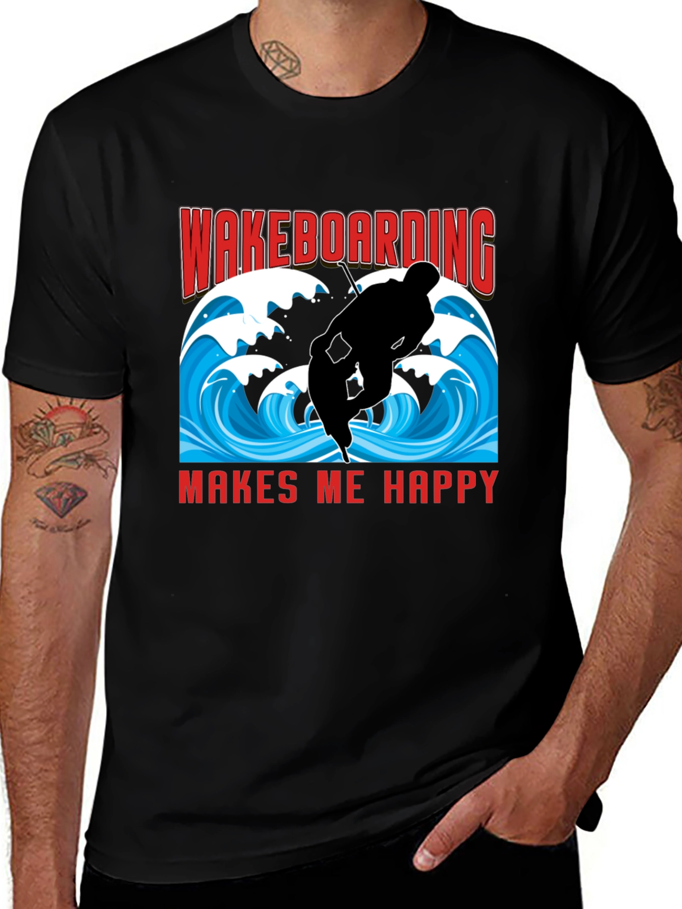 Wakeboarding Makes Me Happy T-Shirt